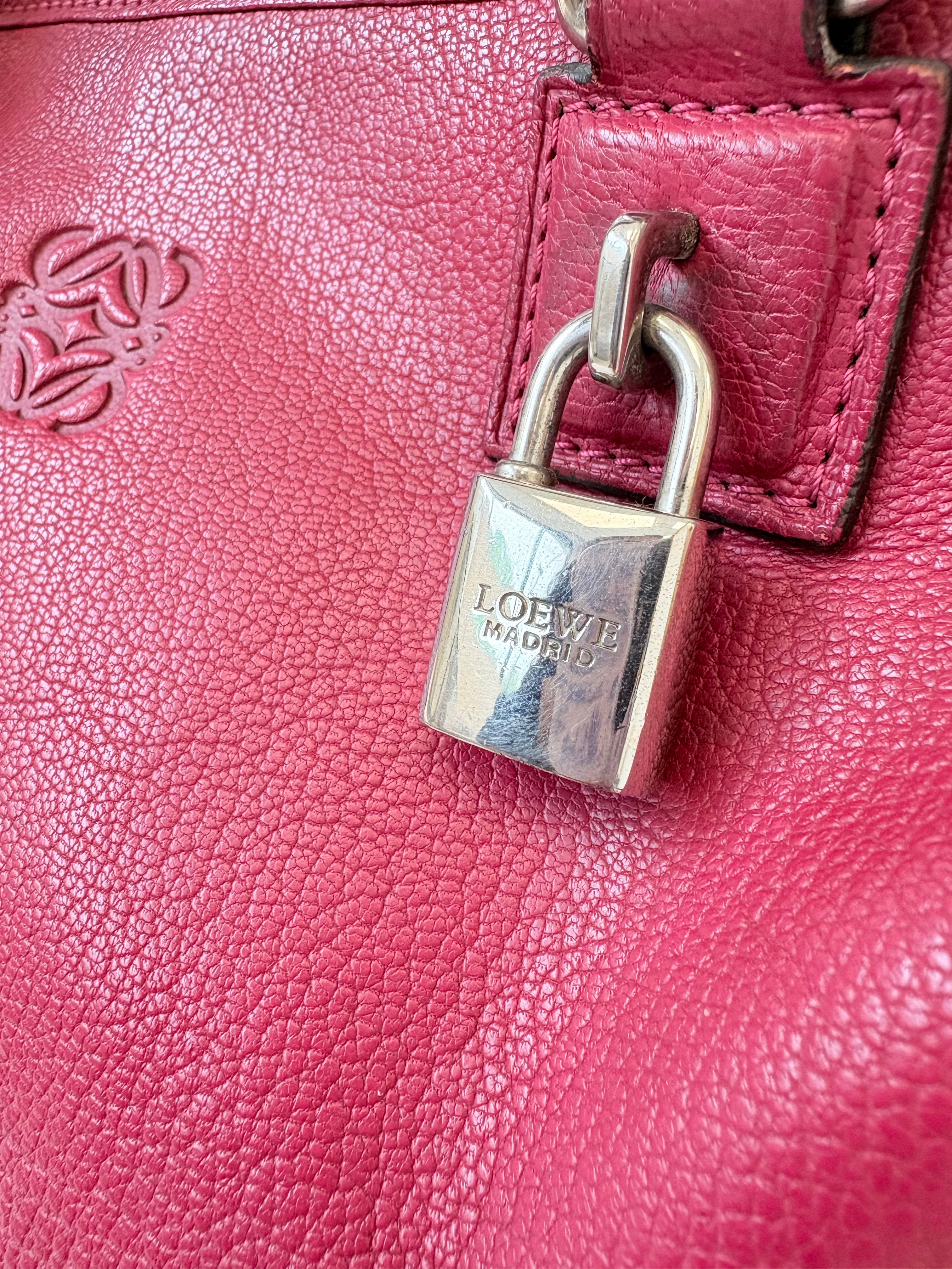 Loewe Leather Tote Bag in Red