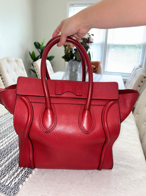 Celine Luggage Red