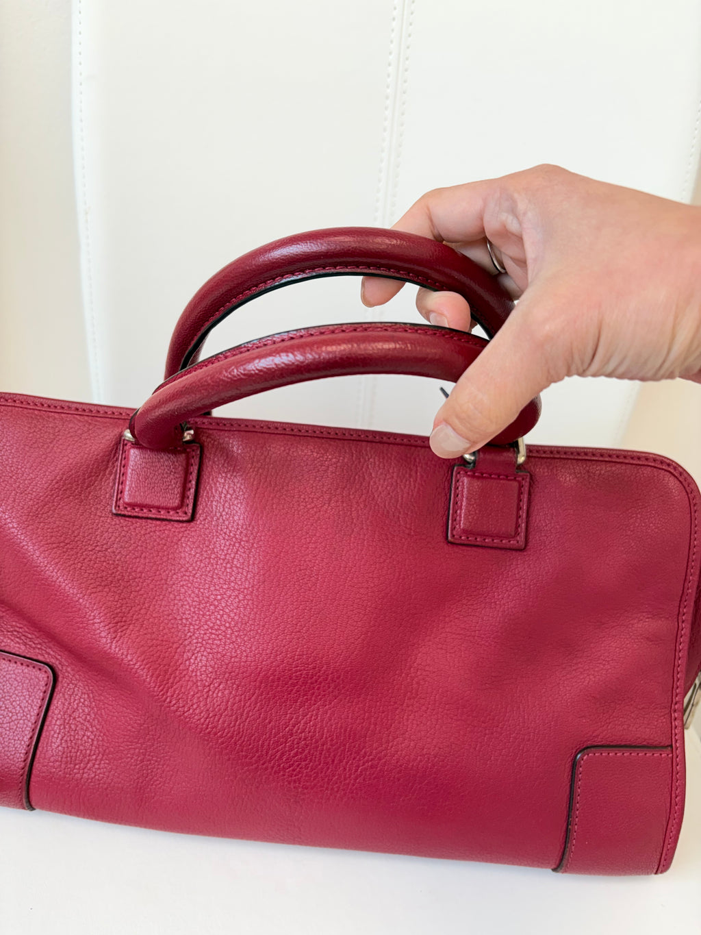 Loewe Leather Tote Bag in Red