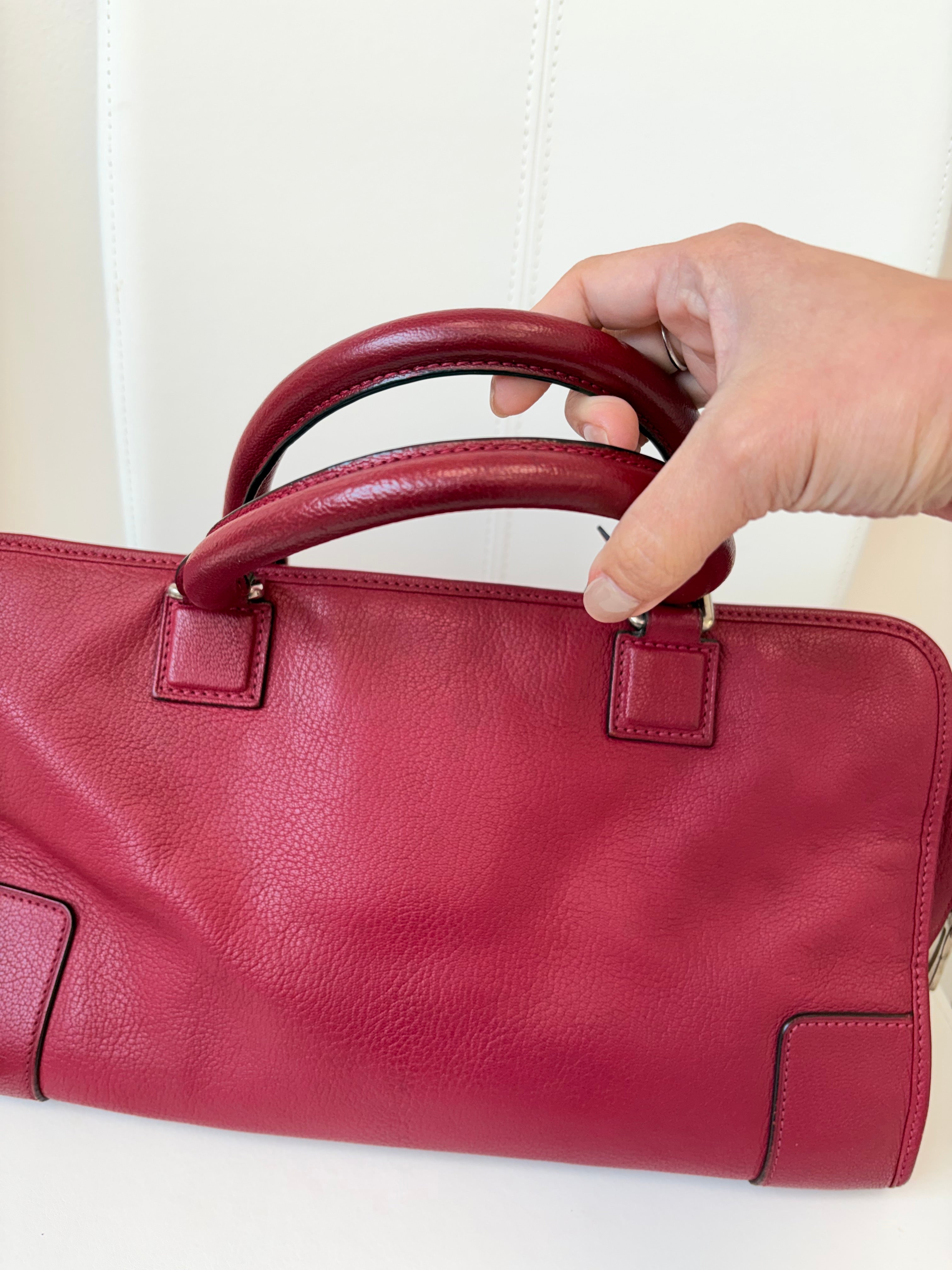 Loewe Leather Tote Bag in Red