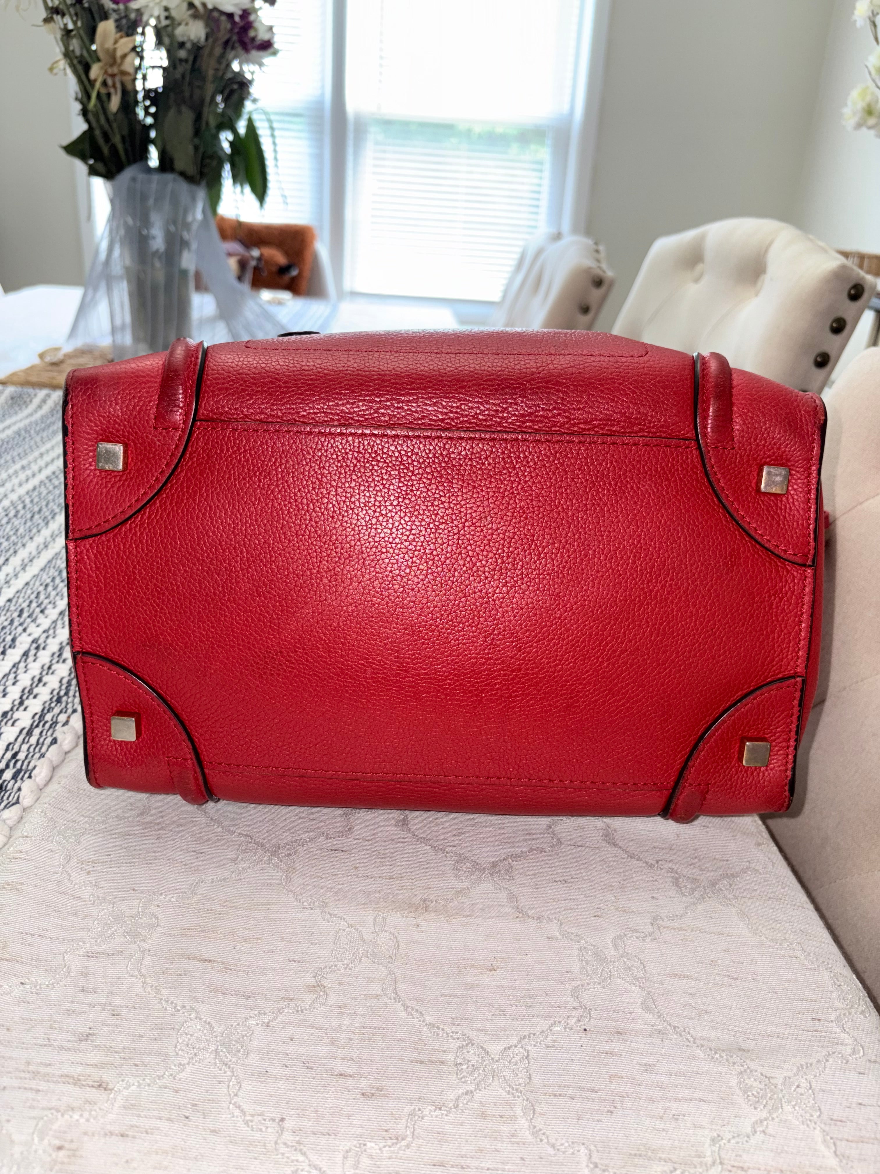 Celine Luggage Red