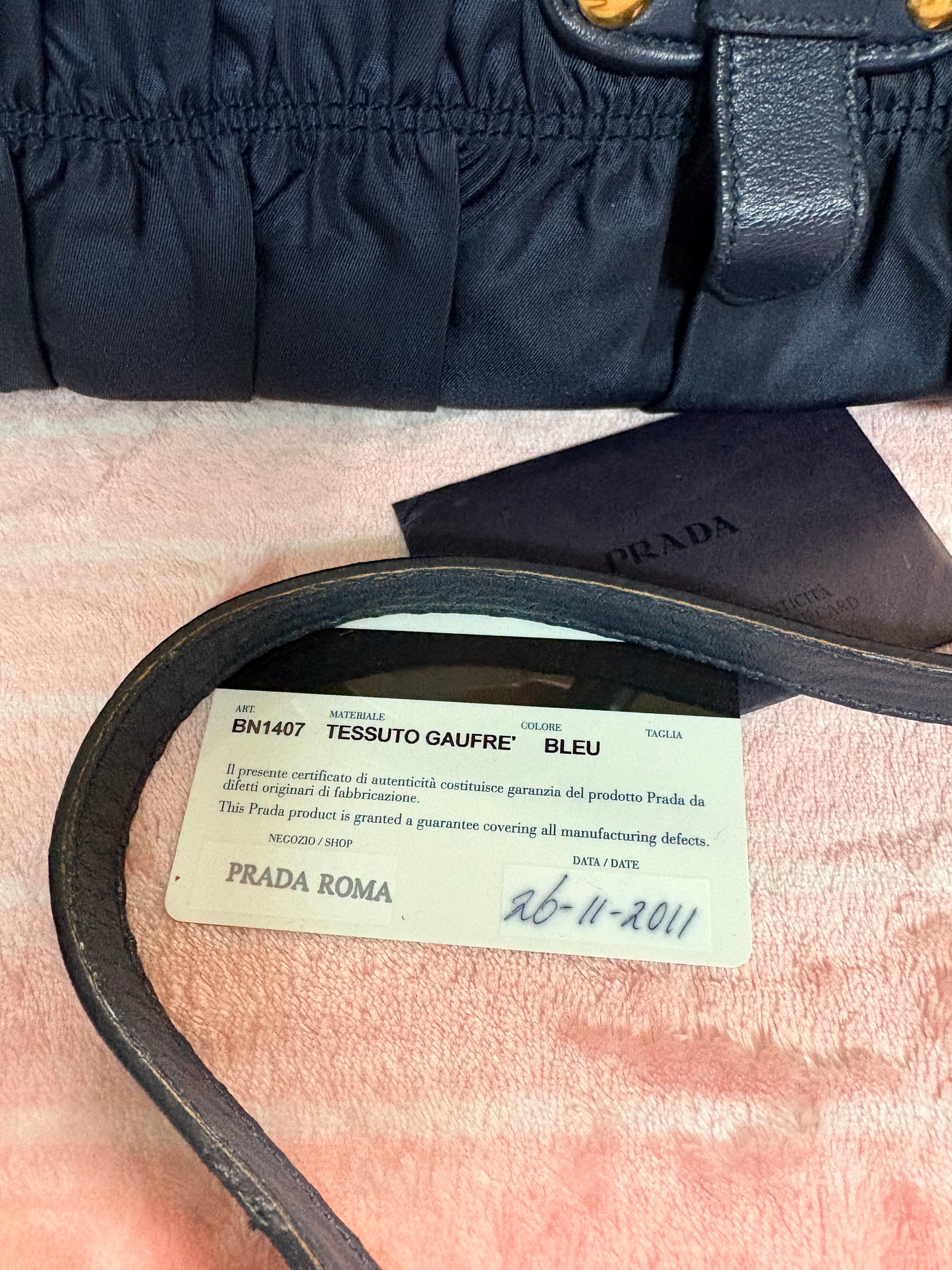 Prada Gauffre Satchel Bag with Sling for Crossbody