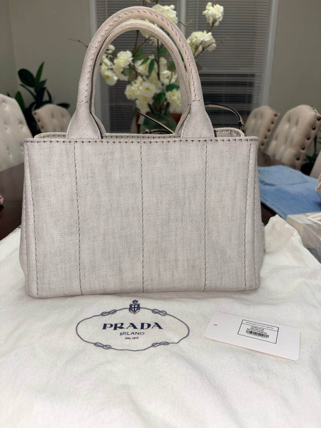 Prada Canapa Small with Sling Gray