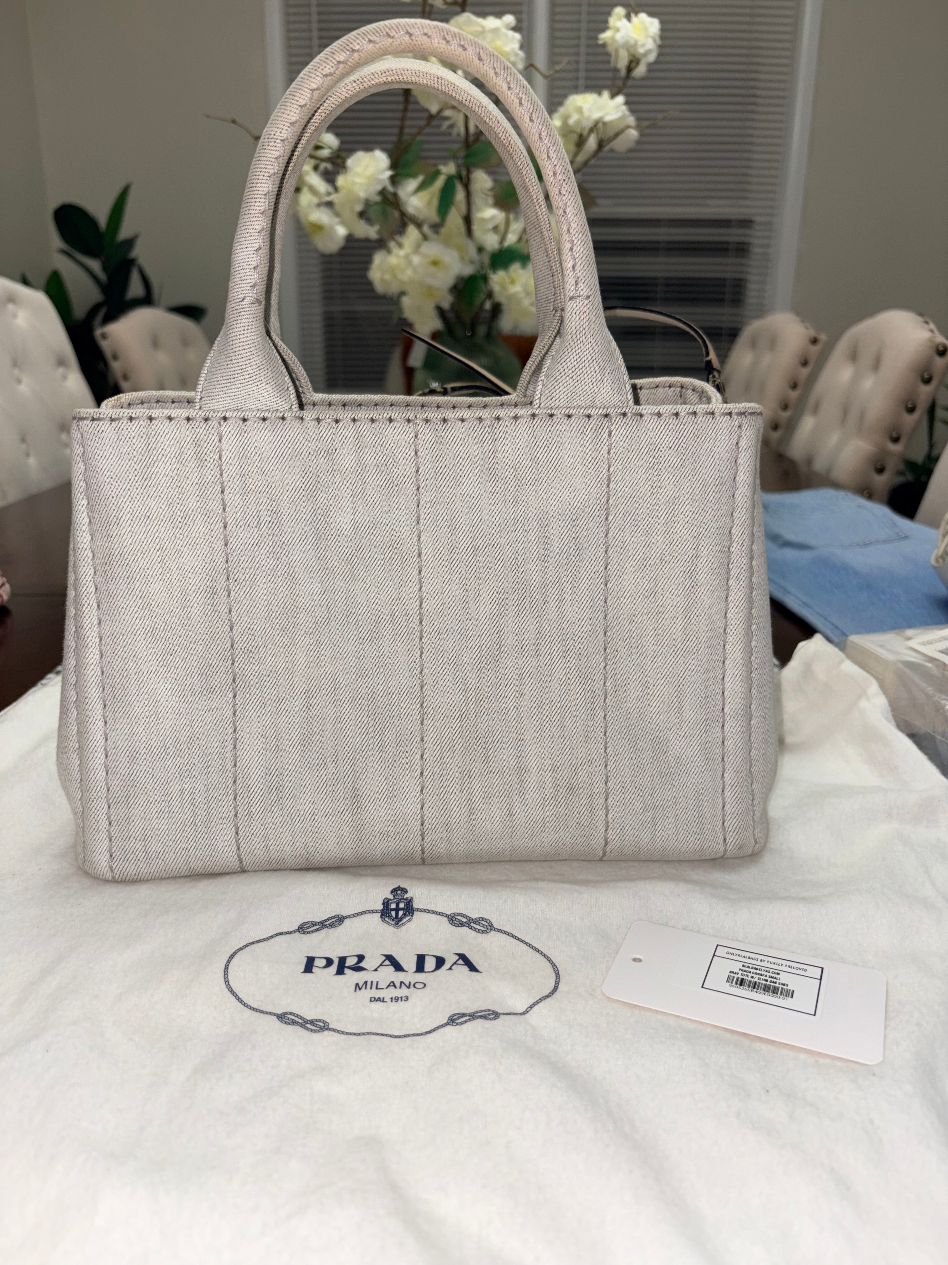Prada Canapa Small with Sling Gray
