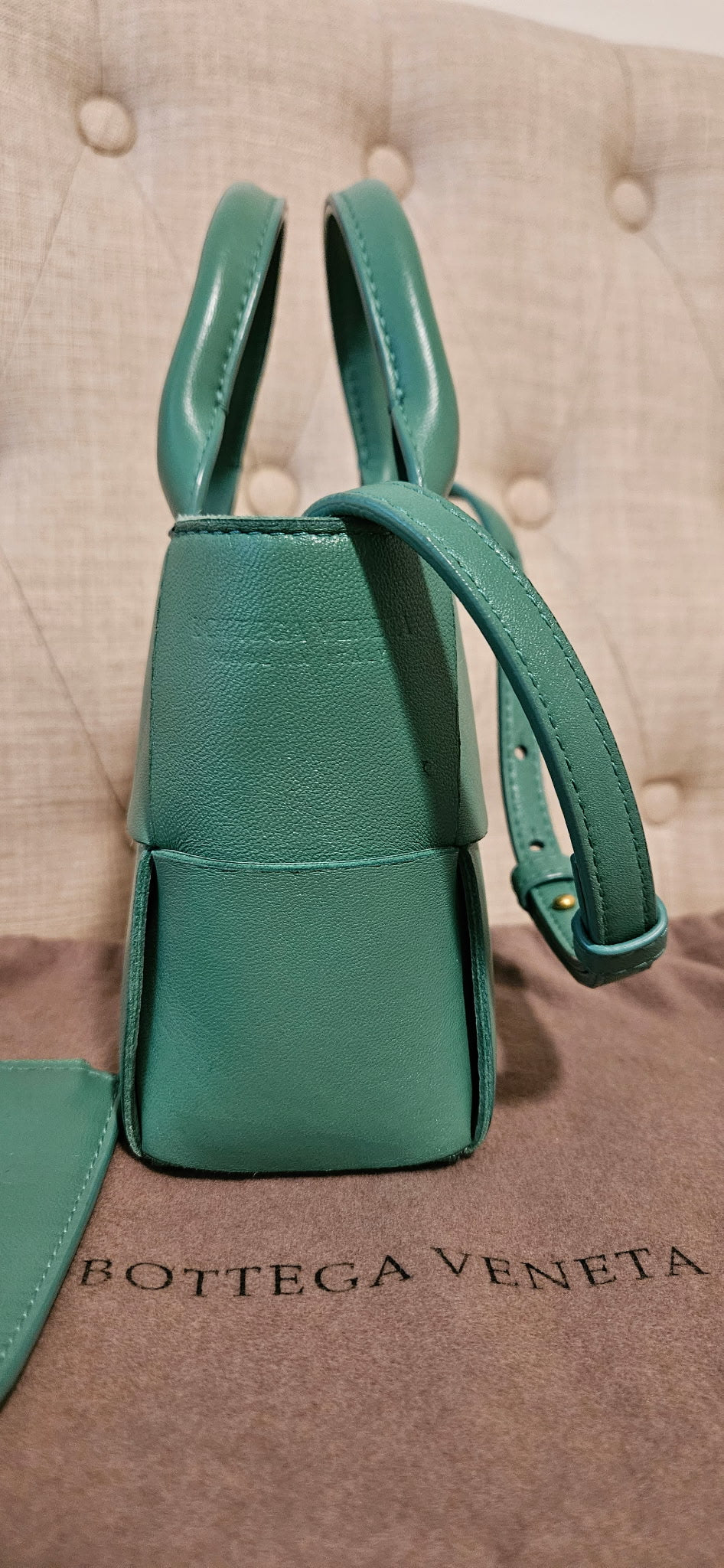 Authentic Bottega Veneta Mini Arco Tote Green Leather – Preloved Designer Bag