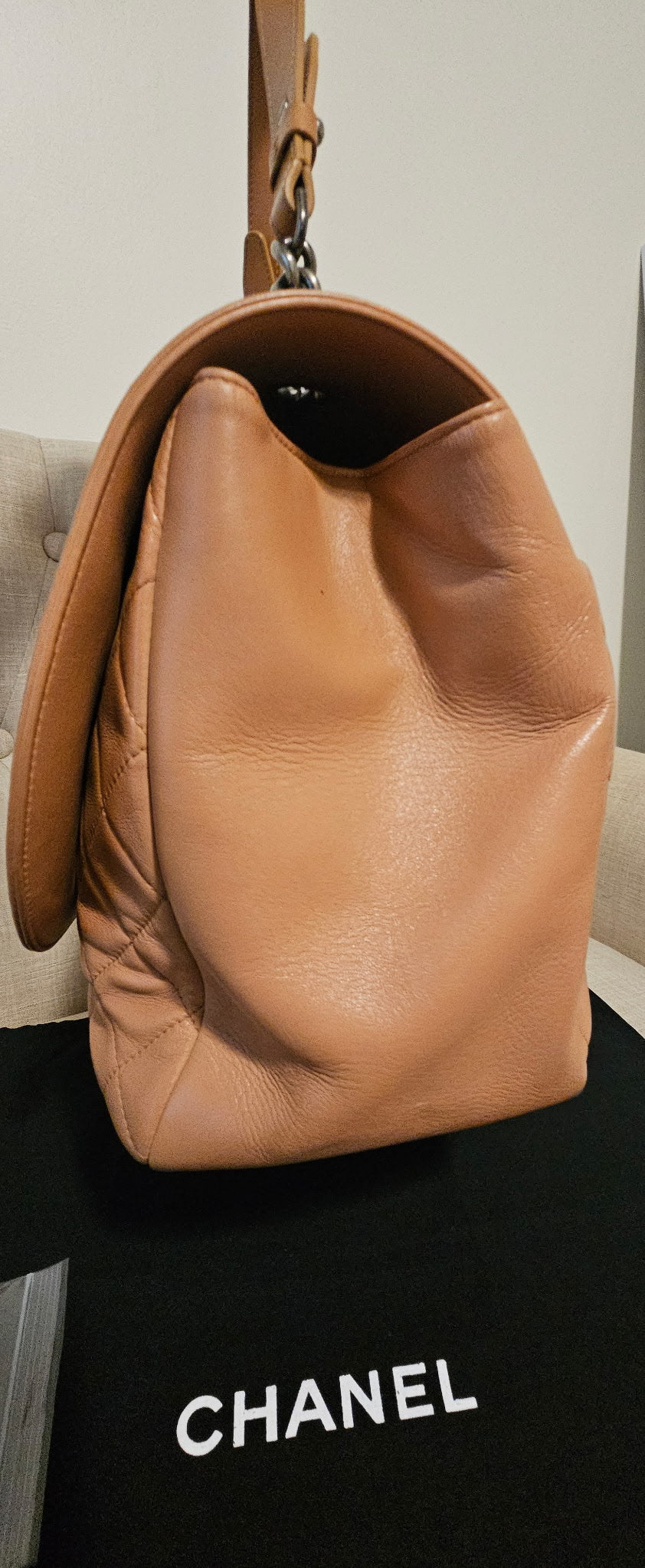 Authentic Chanel Boy Bag Beige Quilted Leather | Preloved Luxury Designer Handbag