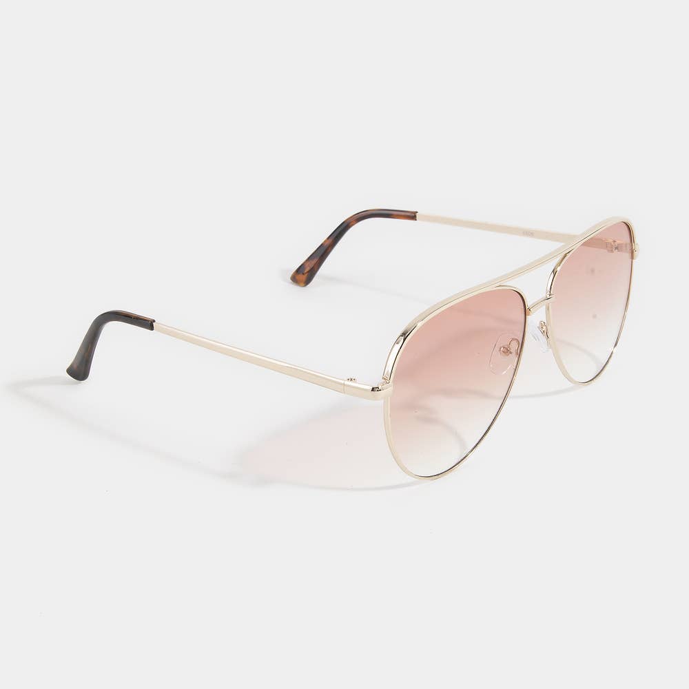 Metal Frame Aviator Gradient Lens Sunglasses: ASSORTED