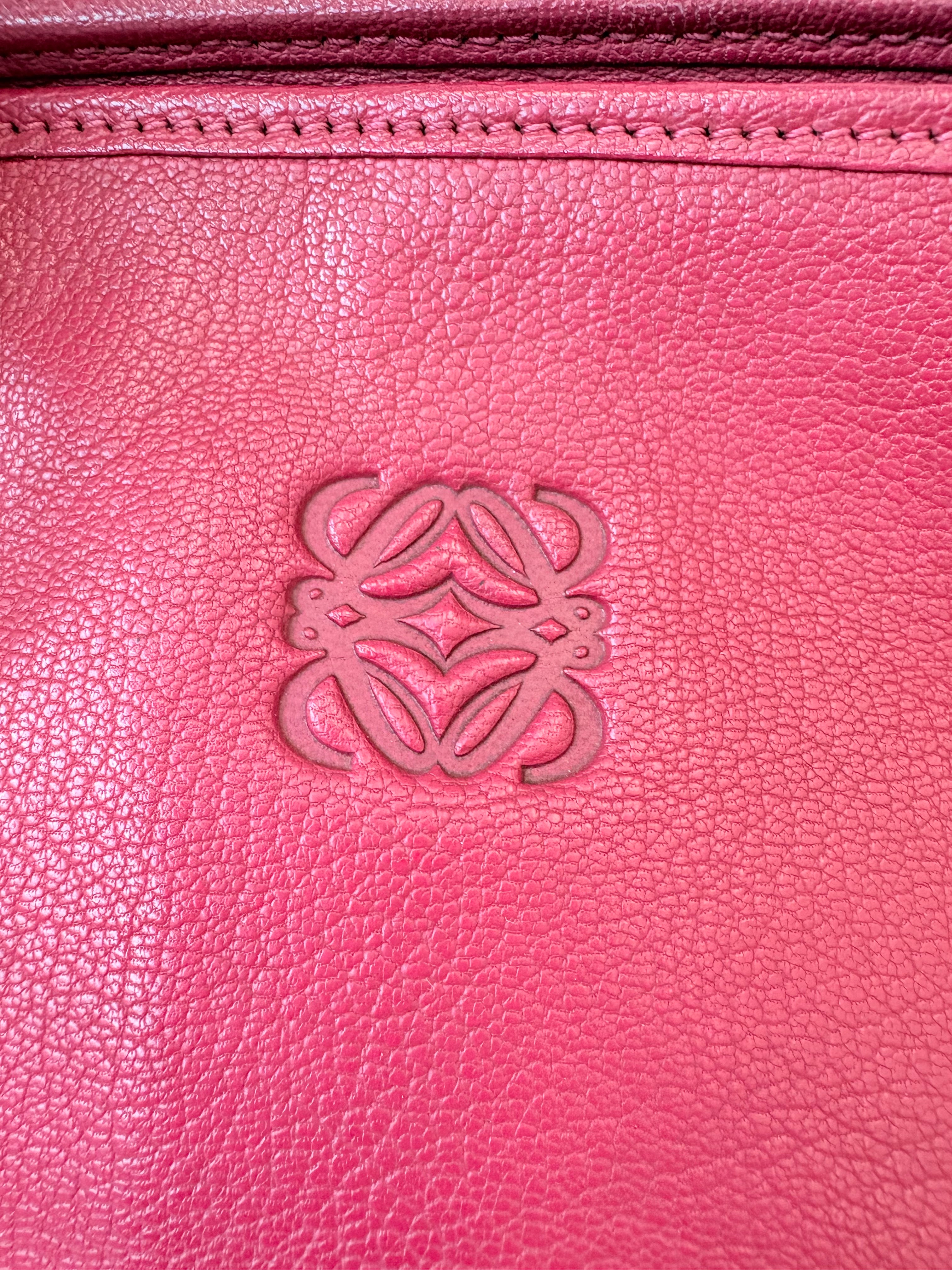 Loewe Leather Tote Bag in Red
