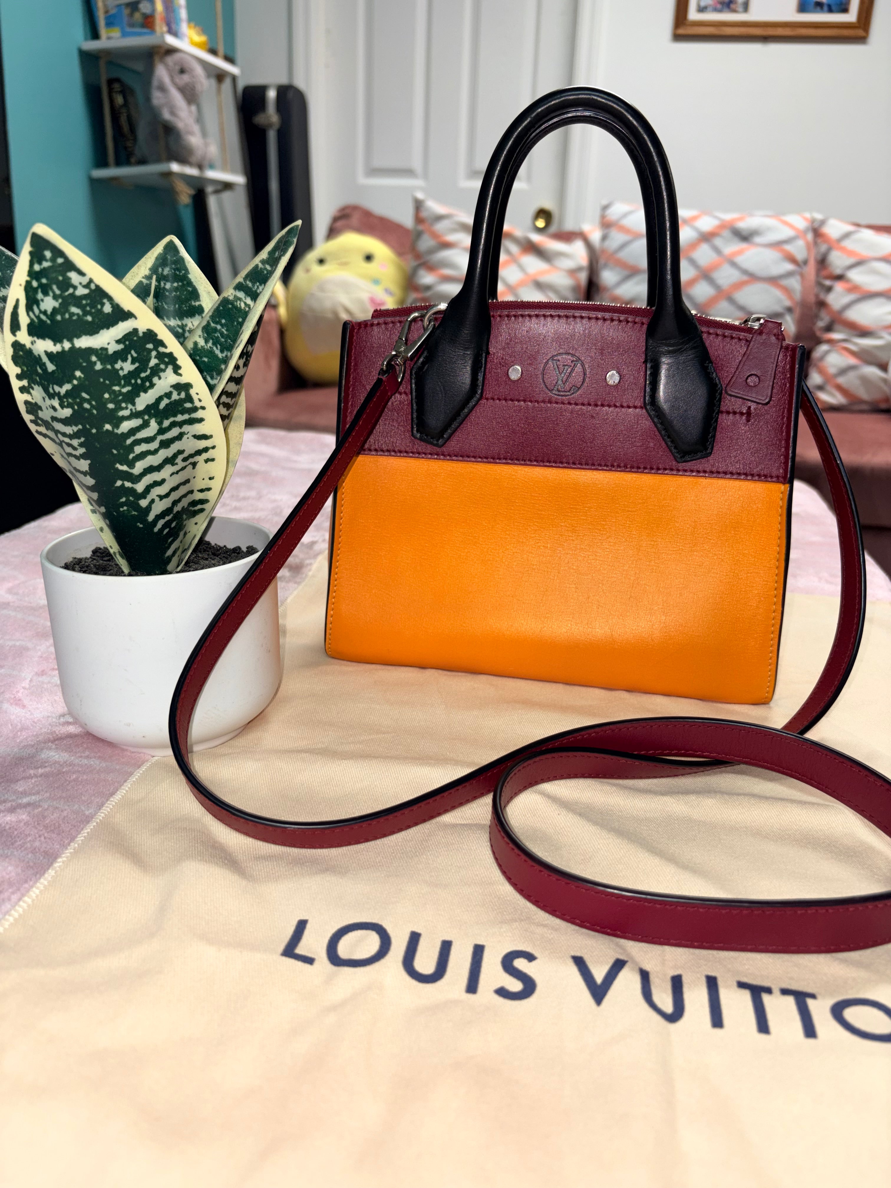 Louis Vuitton City Streamer Satchel w/Leather Shoulder Strap