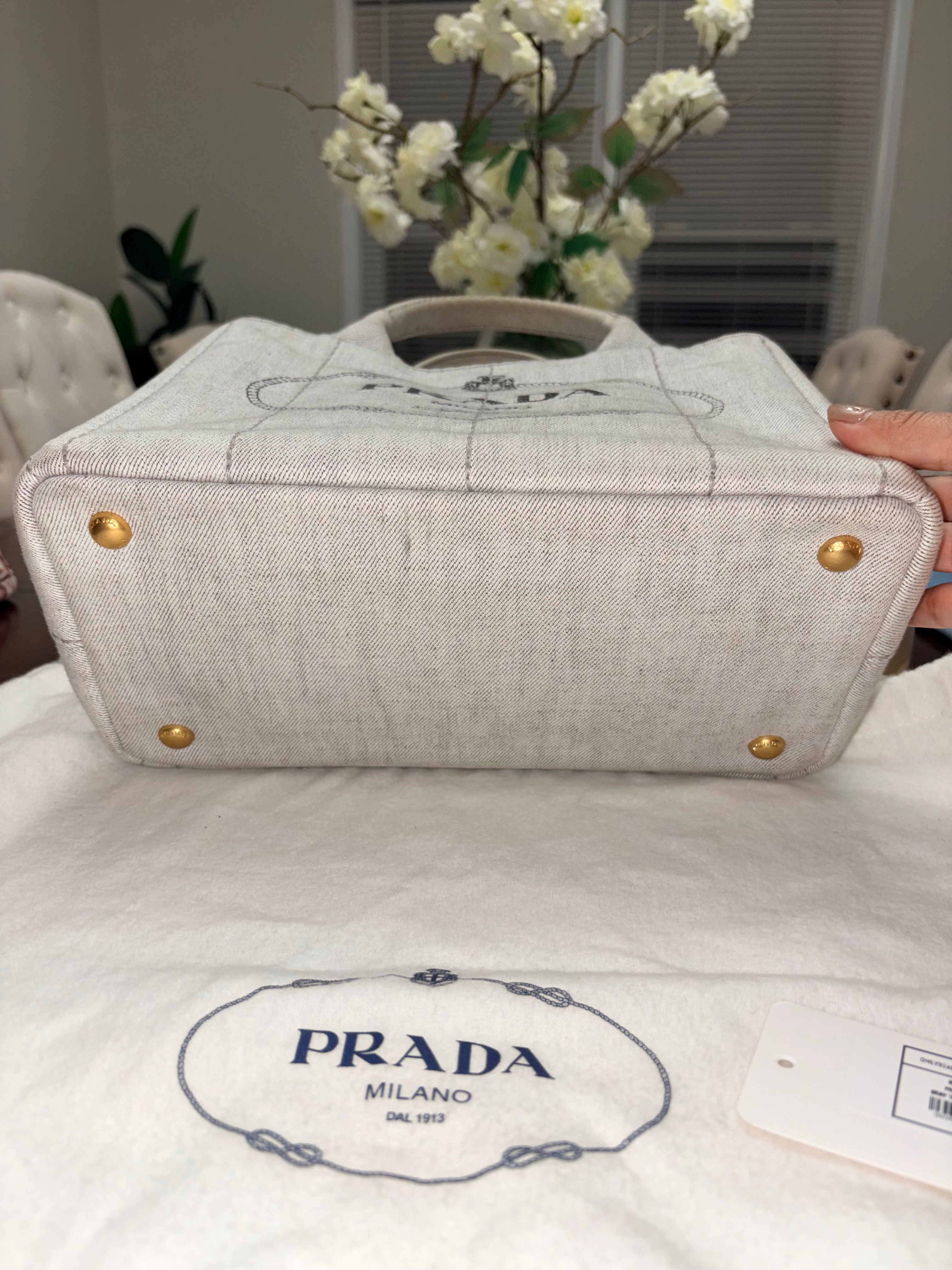 Prada Canapa Small with Sling Gray
