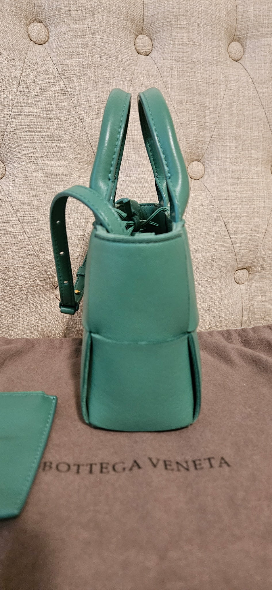 Authentic Bottega Veneta Mini Arco Tote Green Leather – Preloved Designer Bag