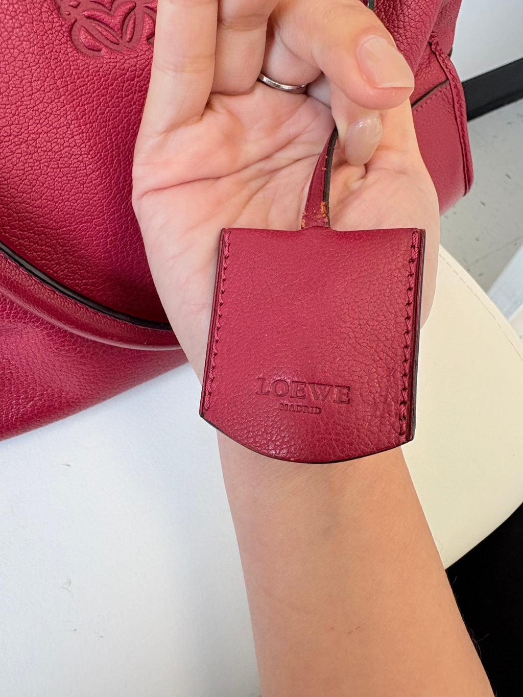 Loewe Leather Tote Bag in Red