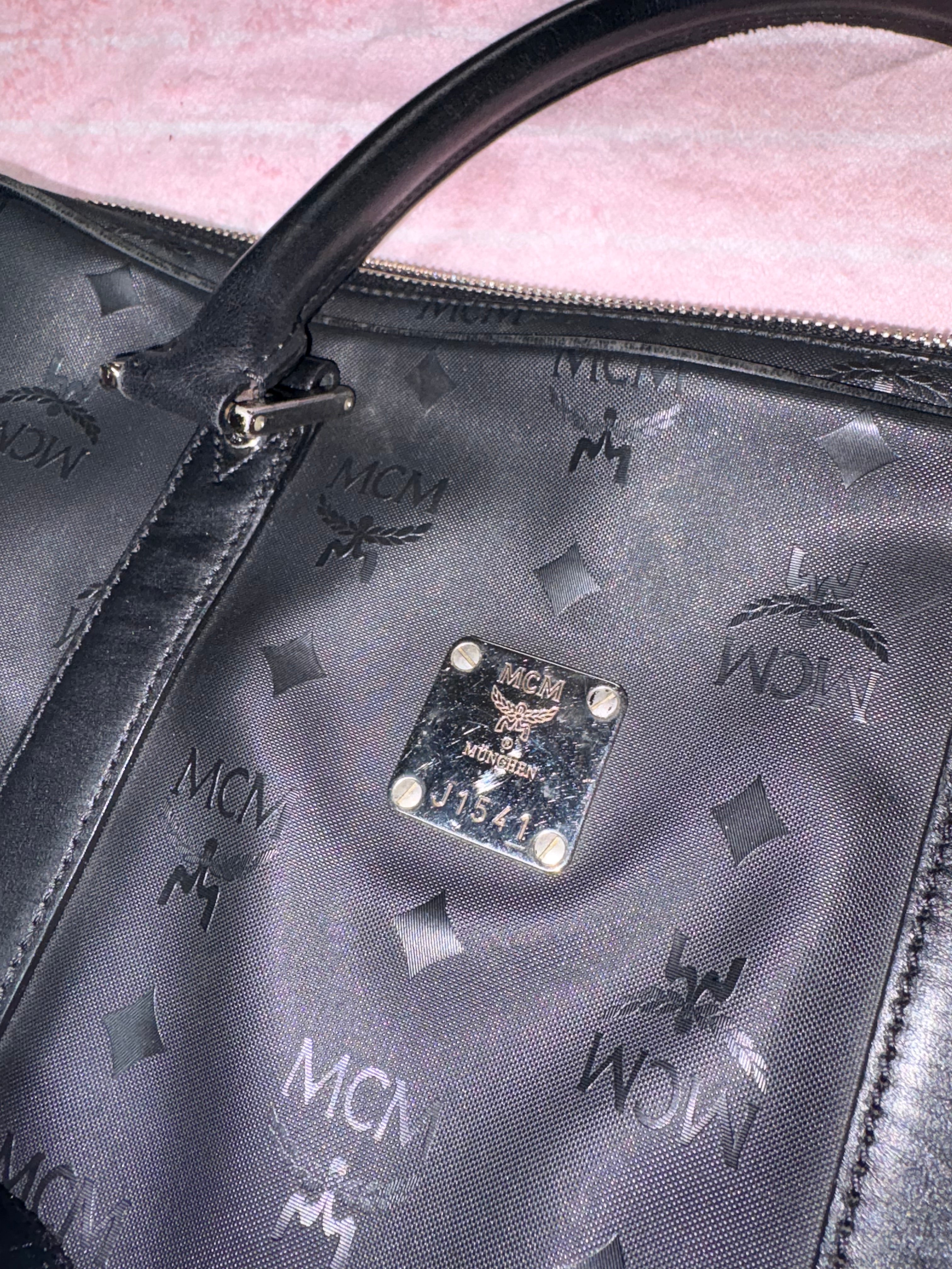 Authentic MCM Black Visetos Top Handle Satchel Bag | Preloved Luxury Designer Handbag