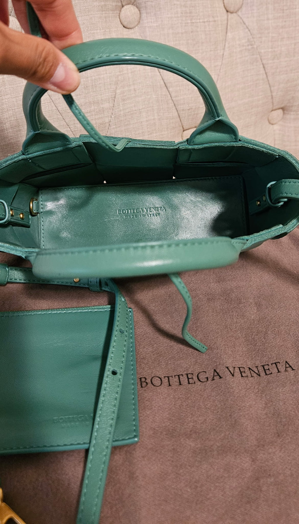 Authentic Bottega Veneta Mini Arco Tote Green Leather – Preloved Designer Bag