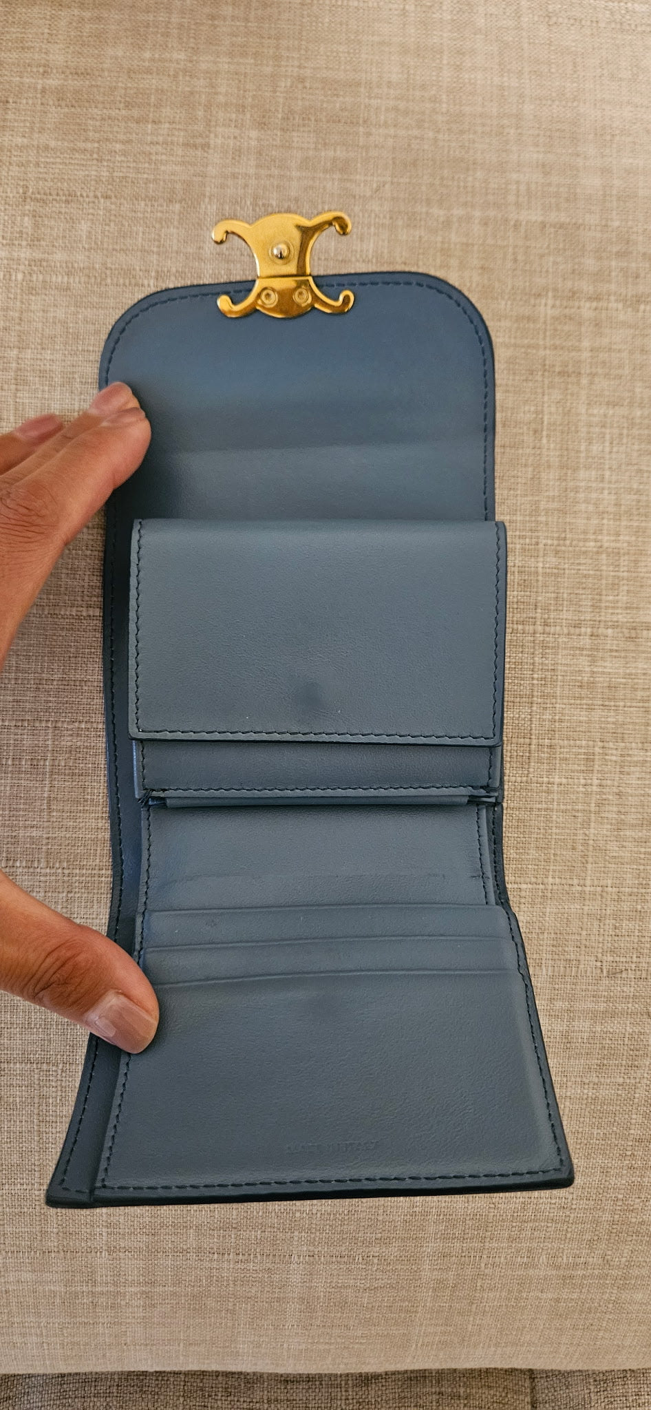 Celine Leather Trifold Mini Wallet