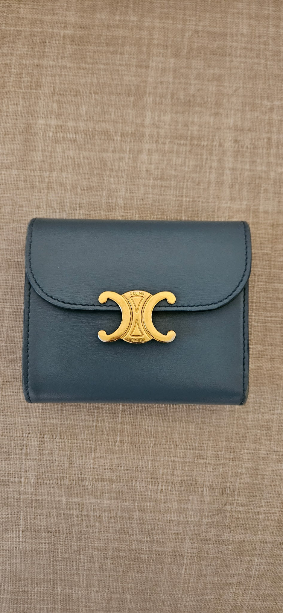 Celine Leather Trifold Mini Wallet