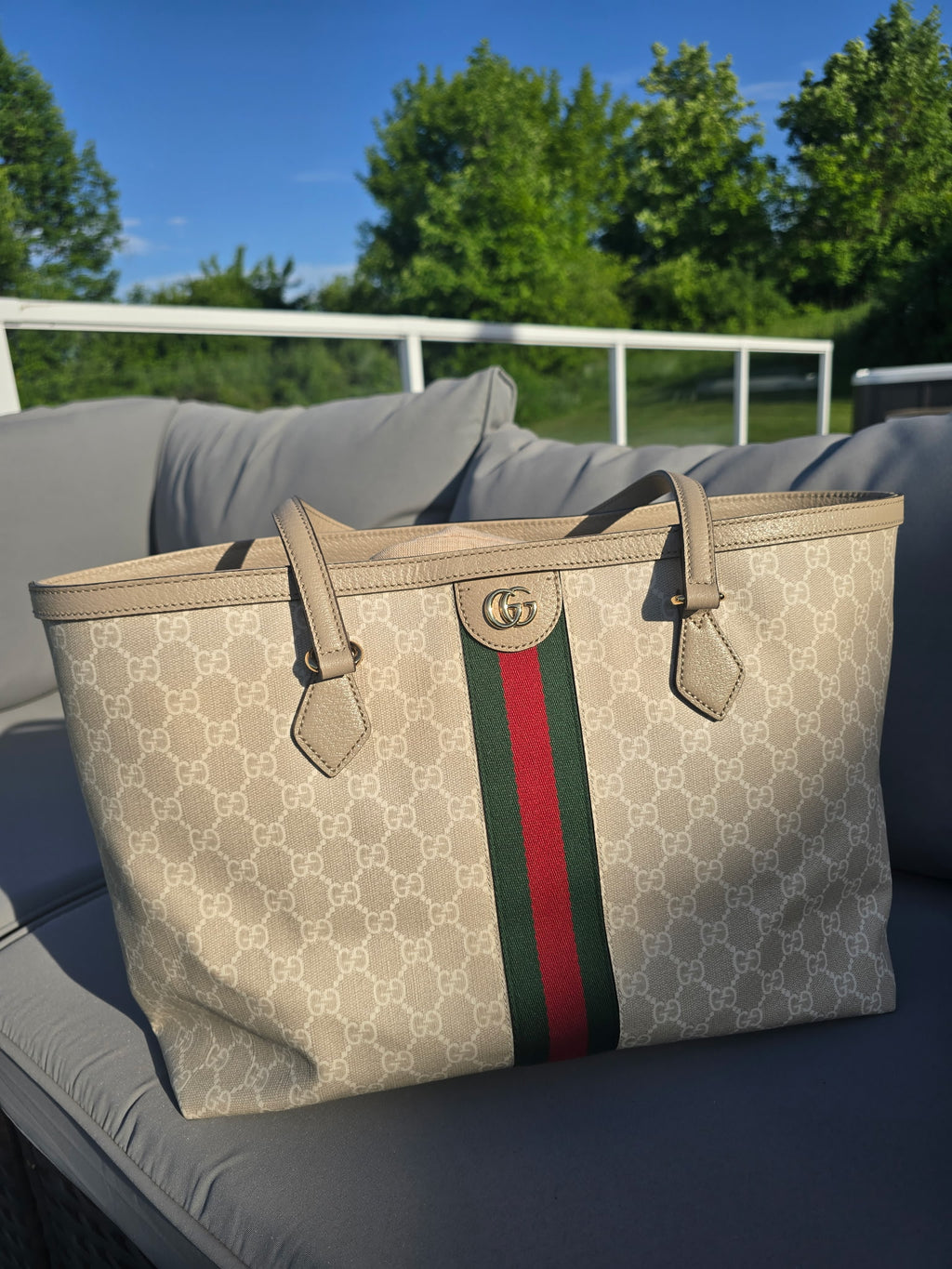 Gucci Ophidia MM Size Tote Bag PVC Leather