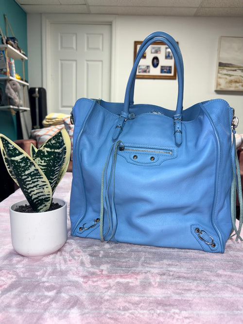 Balenciaga City Blue Satchel Bag