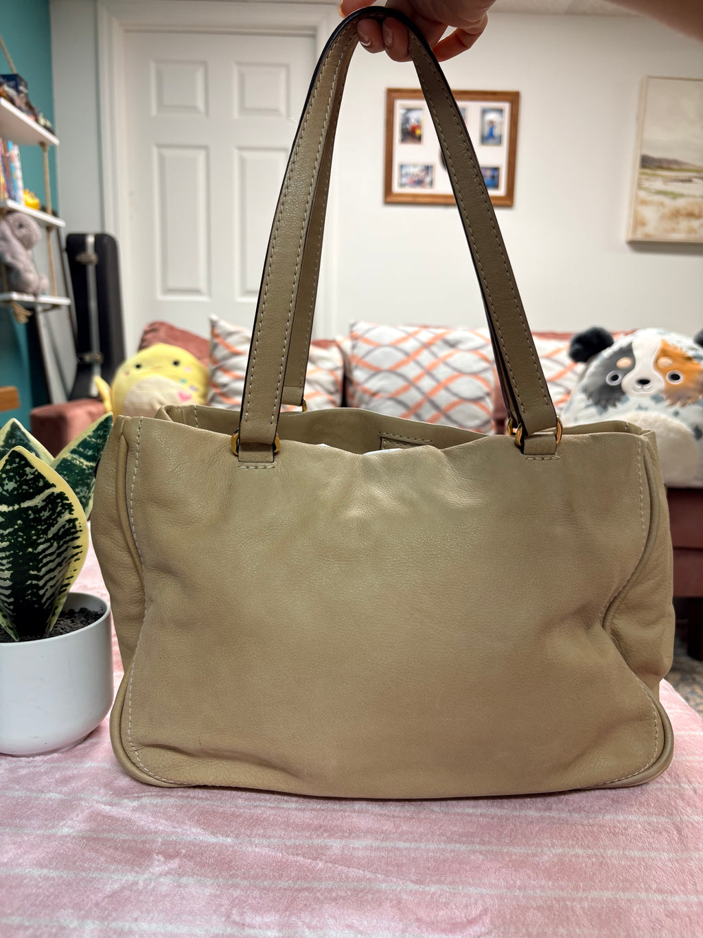 Loewe Nubuck Anagram Madrid Shoulder Bag