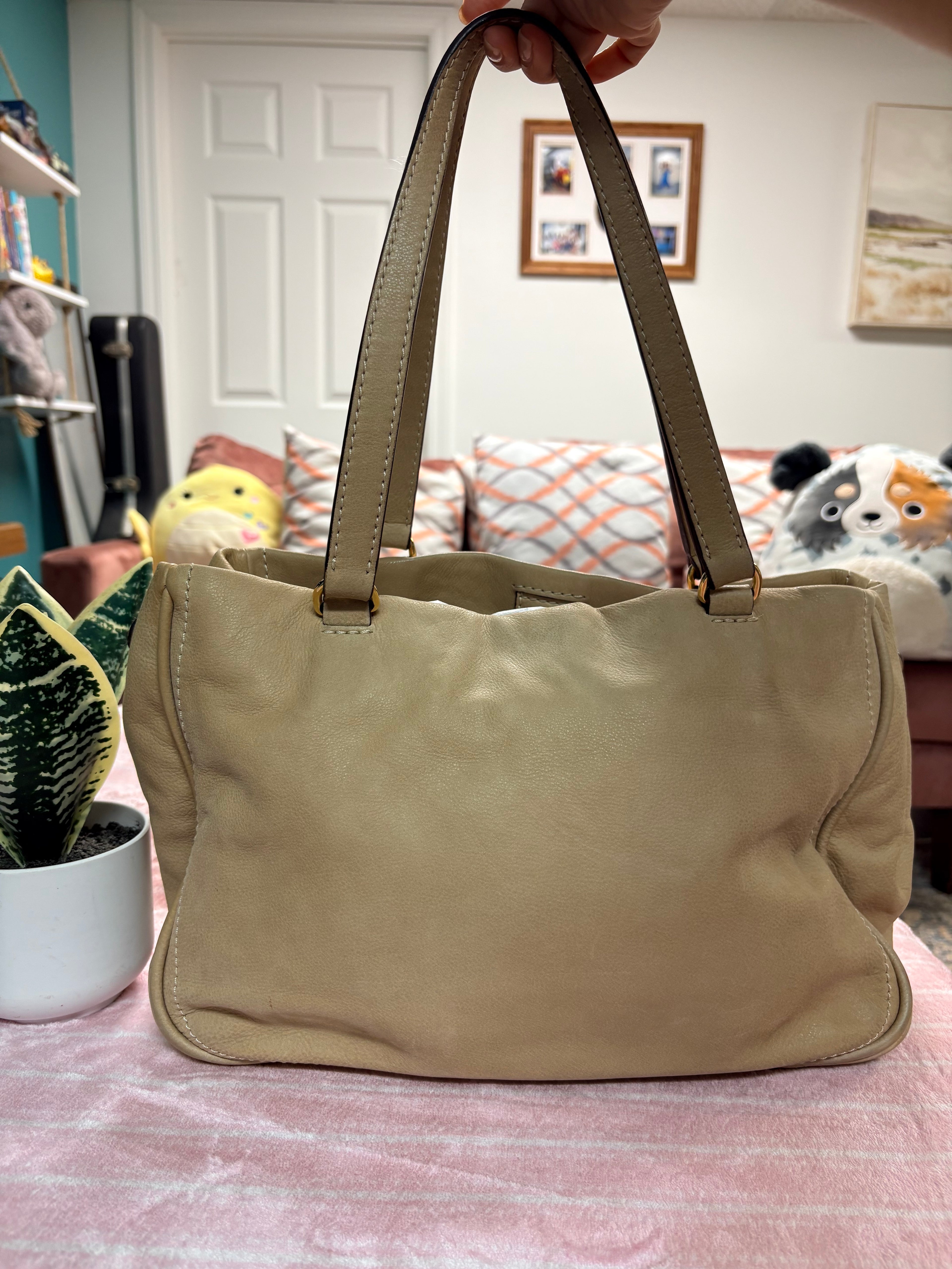 Loewe Nubuck Anagram Madrid Shoulder Bag