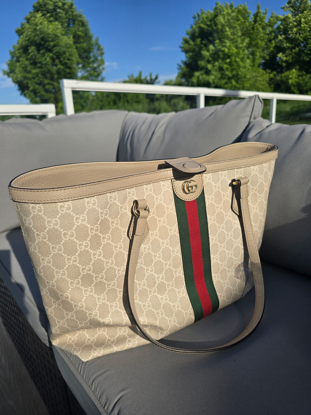 Gucci Ophidia MM Size Tote Bag PVC Leather