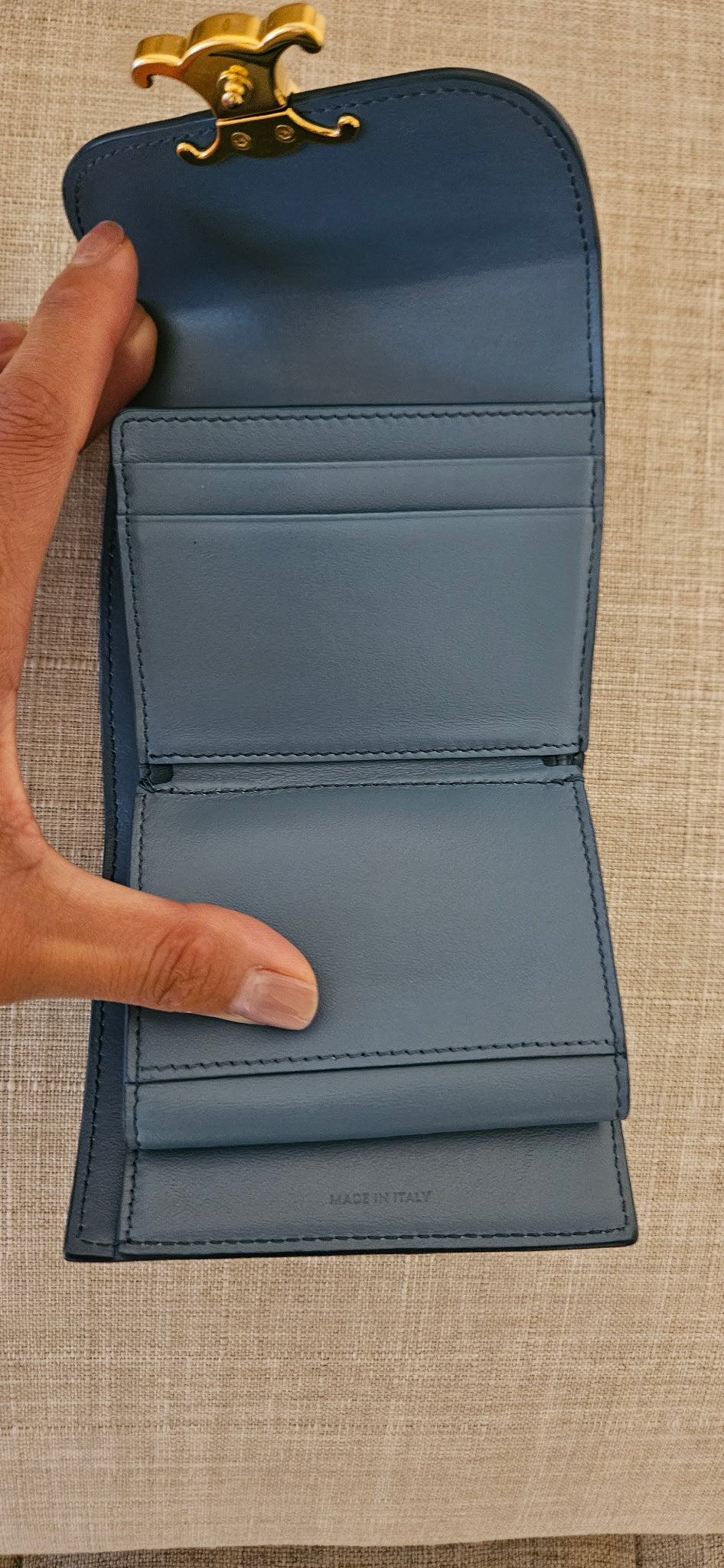 Celine Leather Trifold Mini Wallet