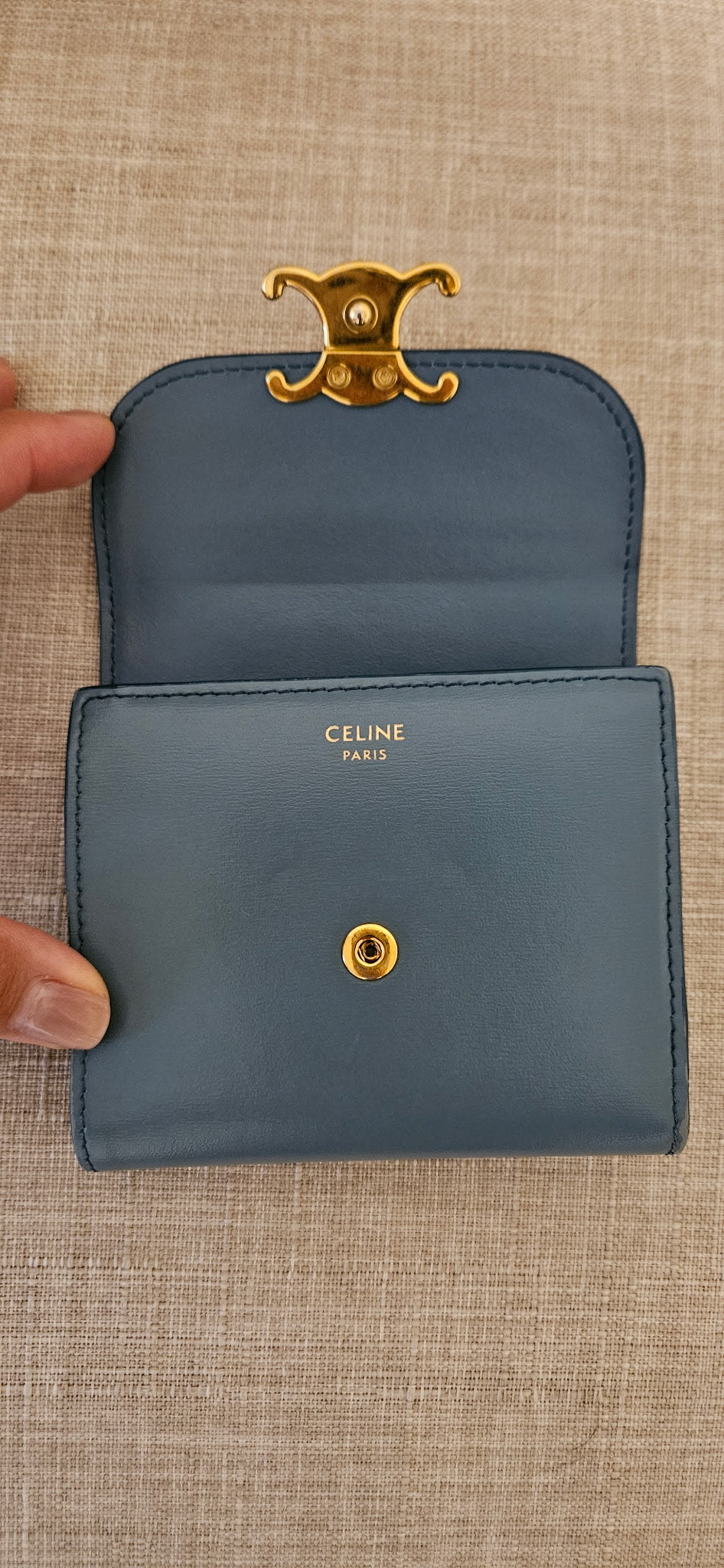 Celine Leather Trifold Mini Wallet