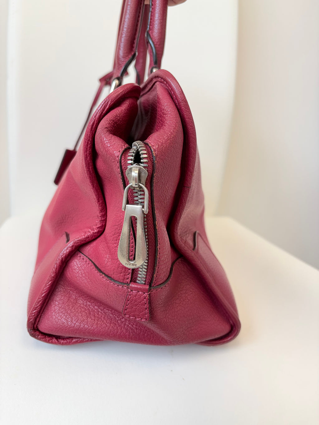 Loewe Leather Tote Bag in Red