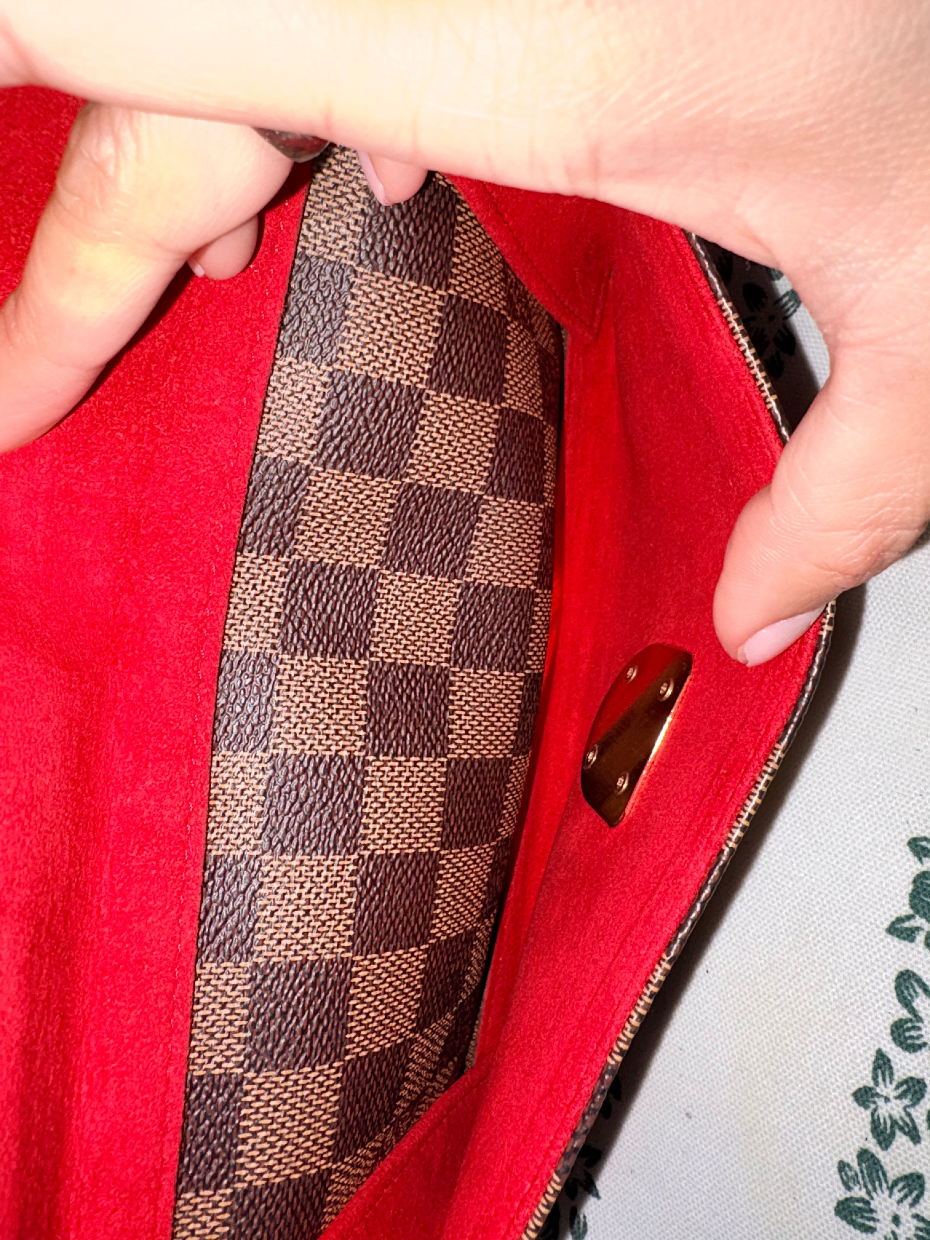 Authentic Louis Vuitton Ravello PM Damier Ebene Shoulder Bag | Classic Brown Checkered Canvas Handbag