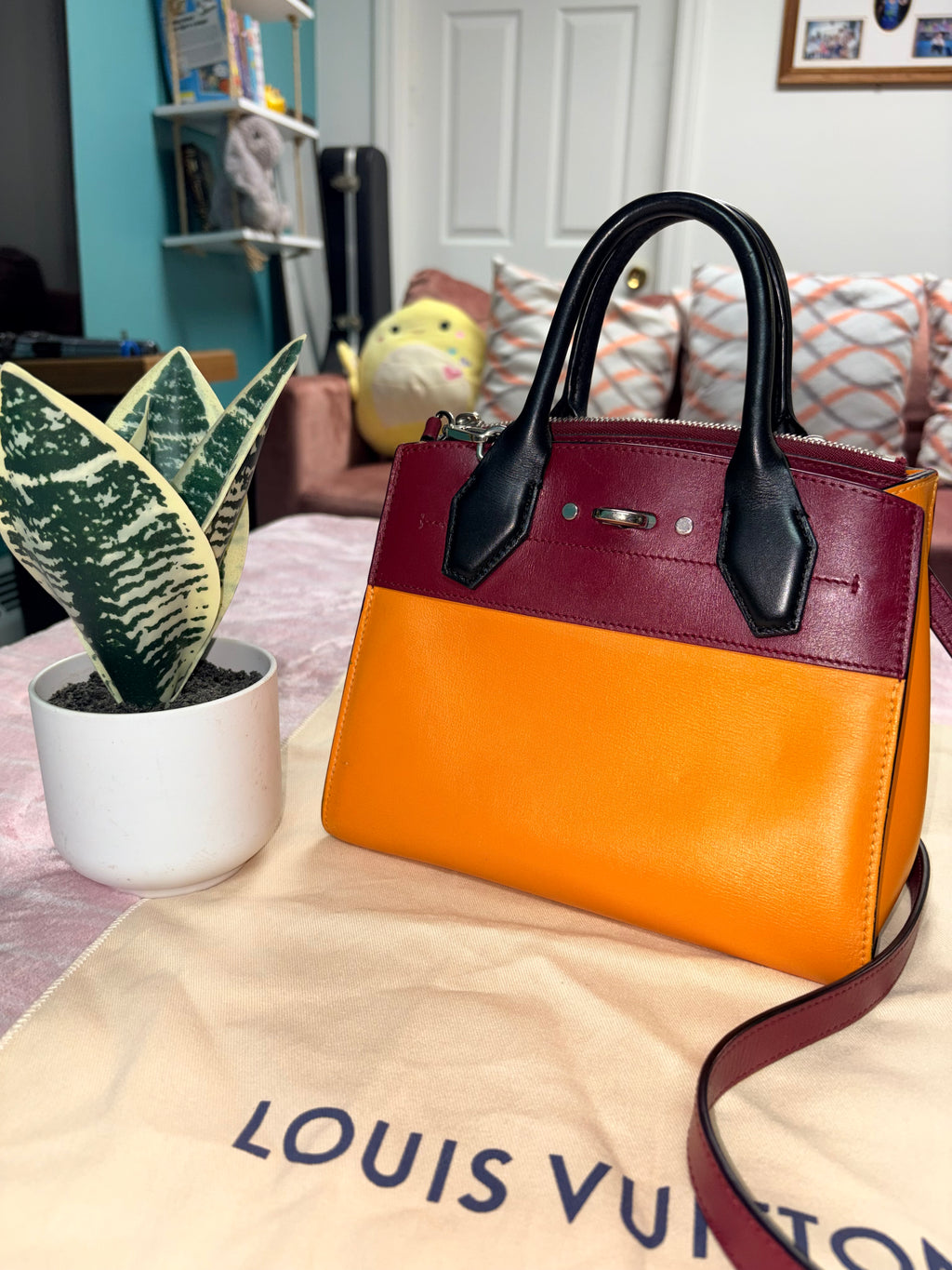 Louis Vuitton City Streamer Satchel w/Leather Shoulder Strap