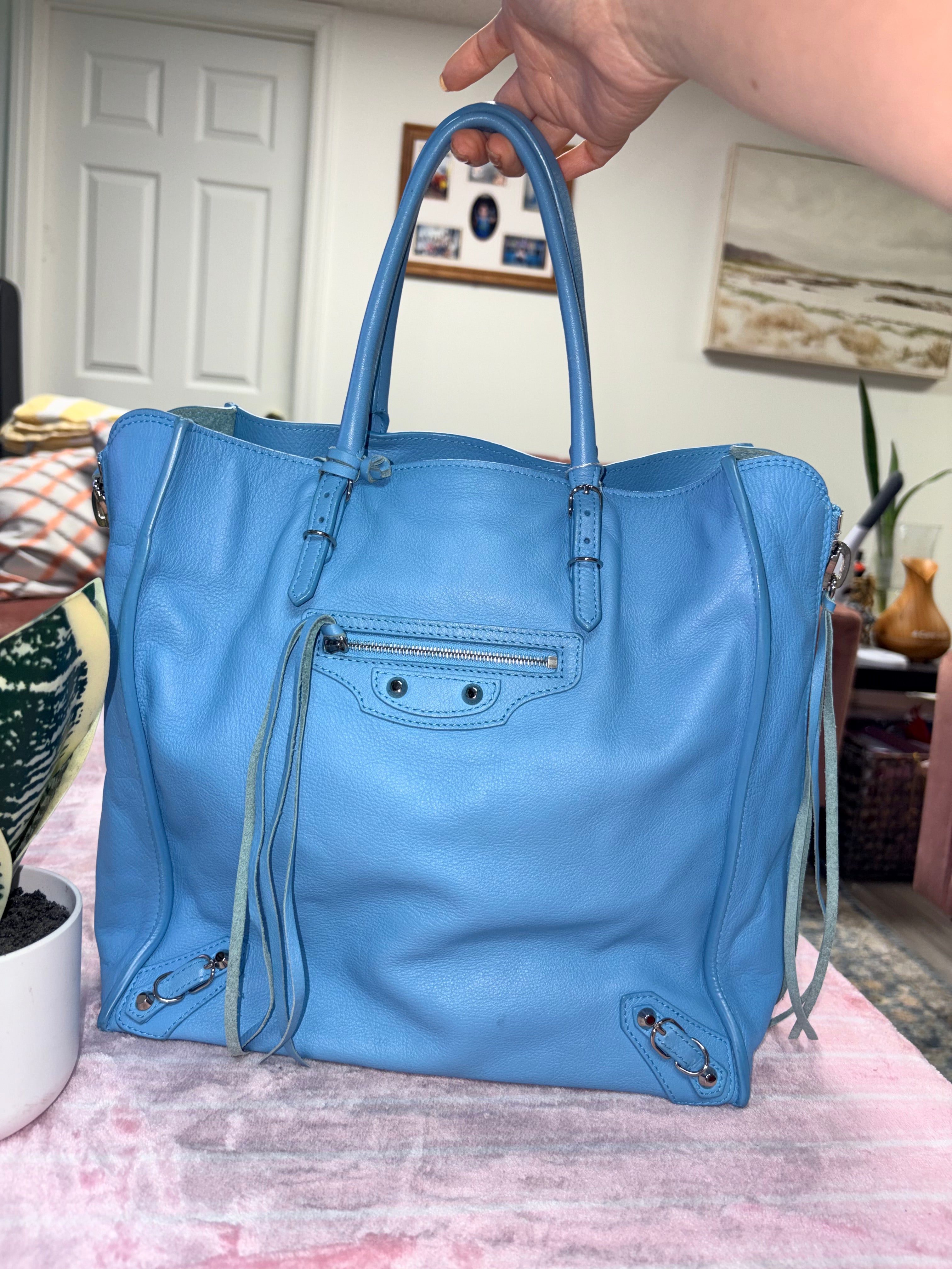 Balenciaga City Blue Satchel Bag