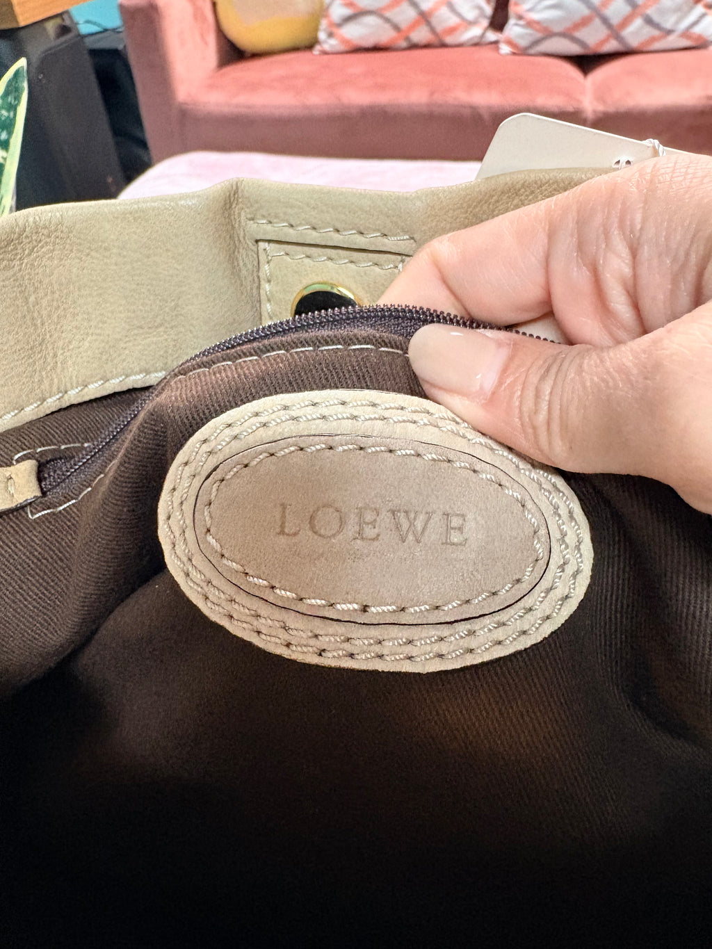 Loewe Nubuck Anagram Madrid Shoulder Bag