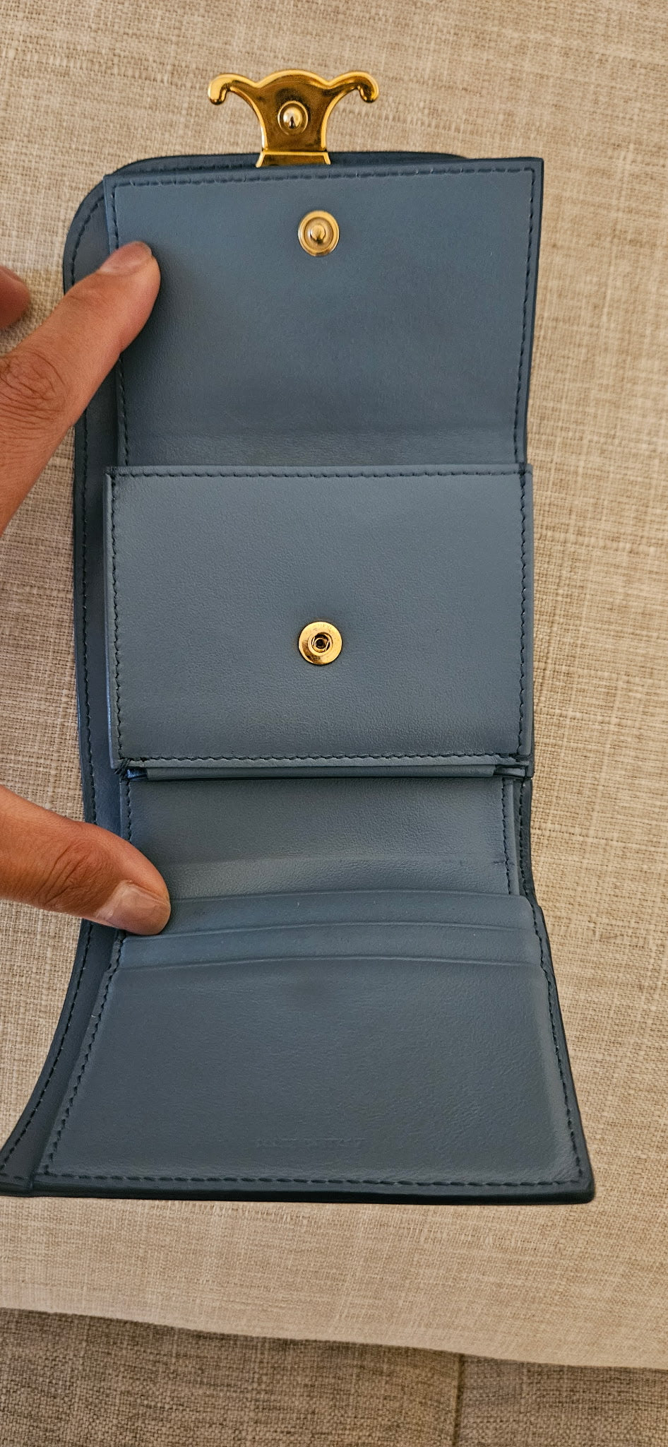 Celine Leather Trifold Mini Wallet