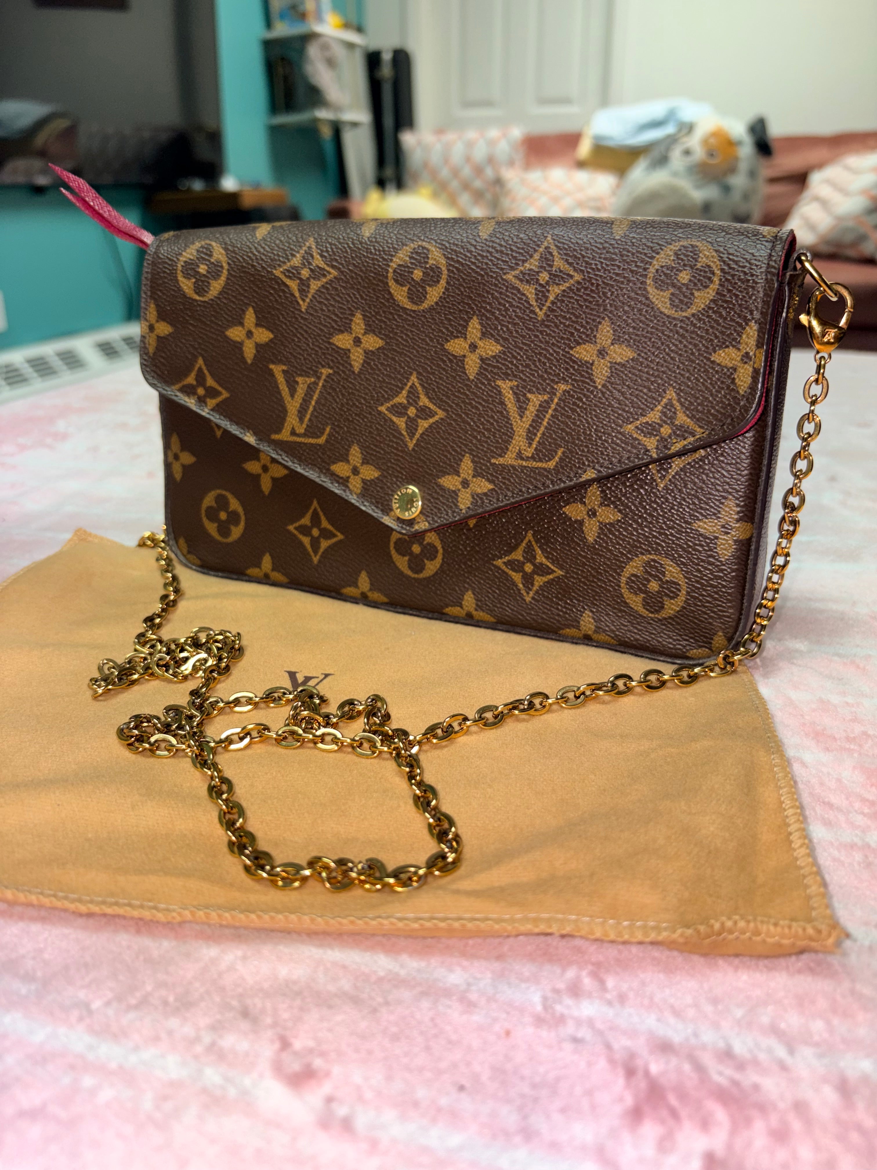 Authentic Louis Vuitton Felicie Pochette Monogram Crossbody Bag with Inserts | Preloved Luxury Handbag