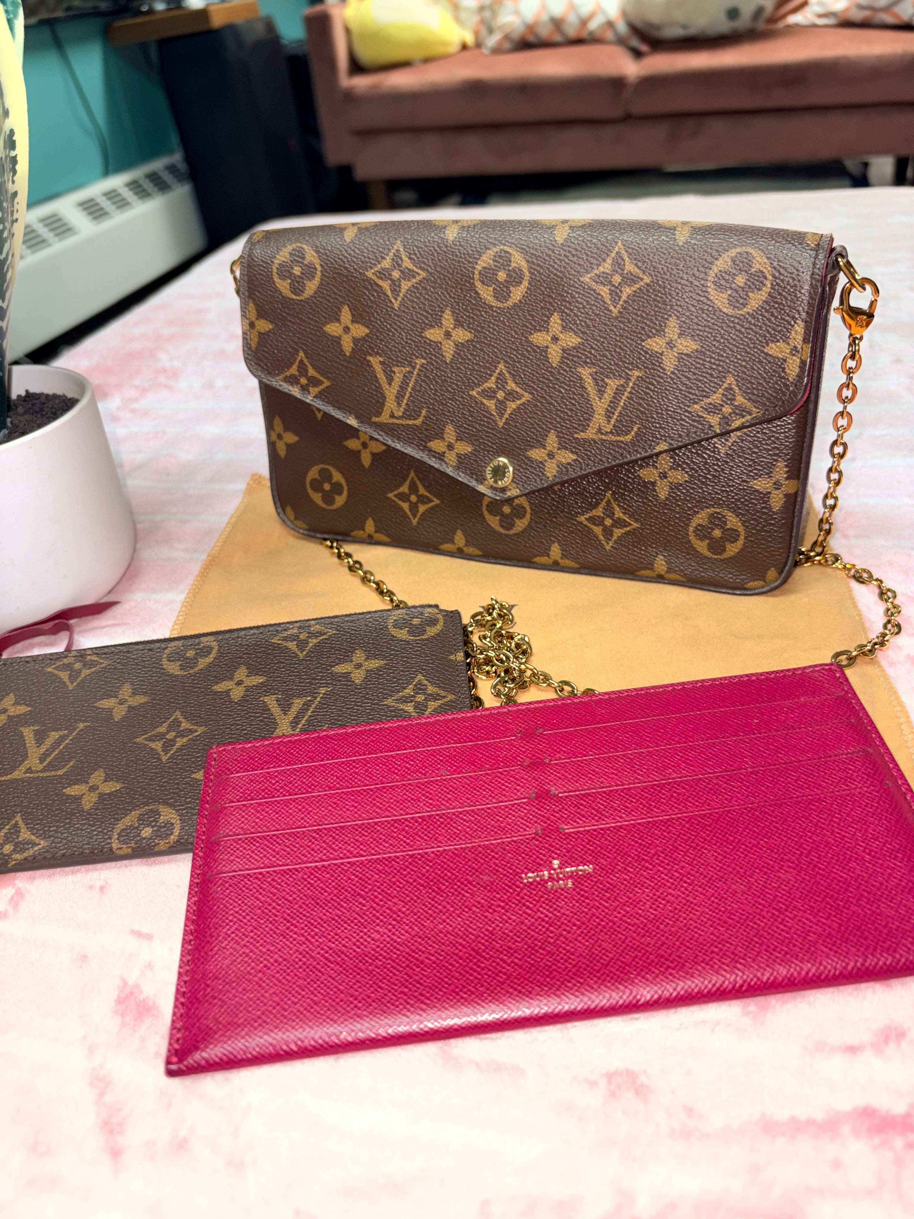 Authentic Louis Vuitton Felicie Pochette Monogram Crossbody Bag with Inserts | Preloved Luxury Handbag