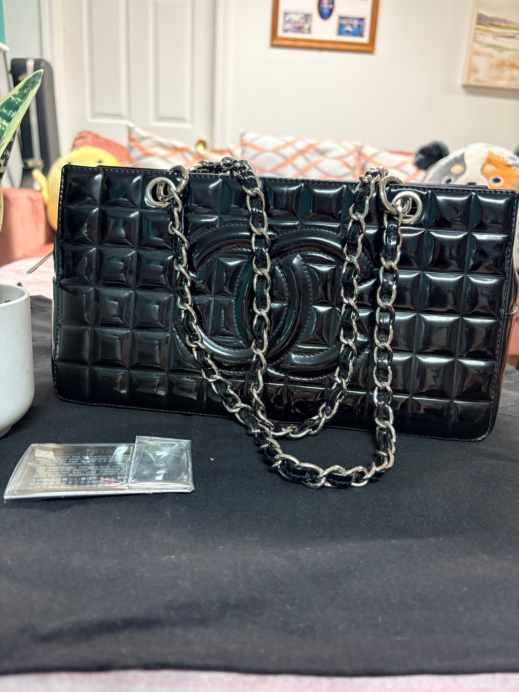 Chanel Chocolate Bar CC Tote in Palladium Hardware