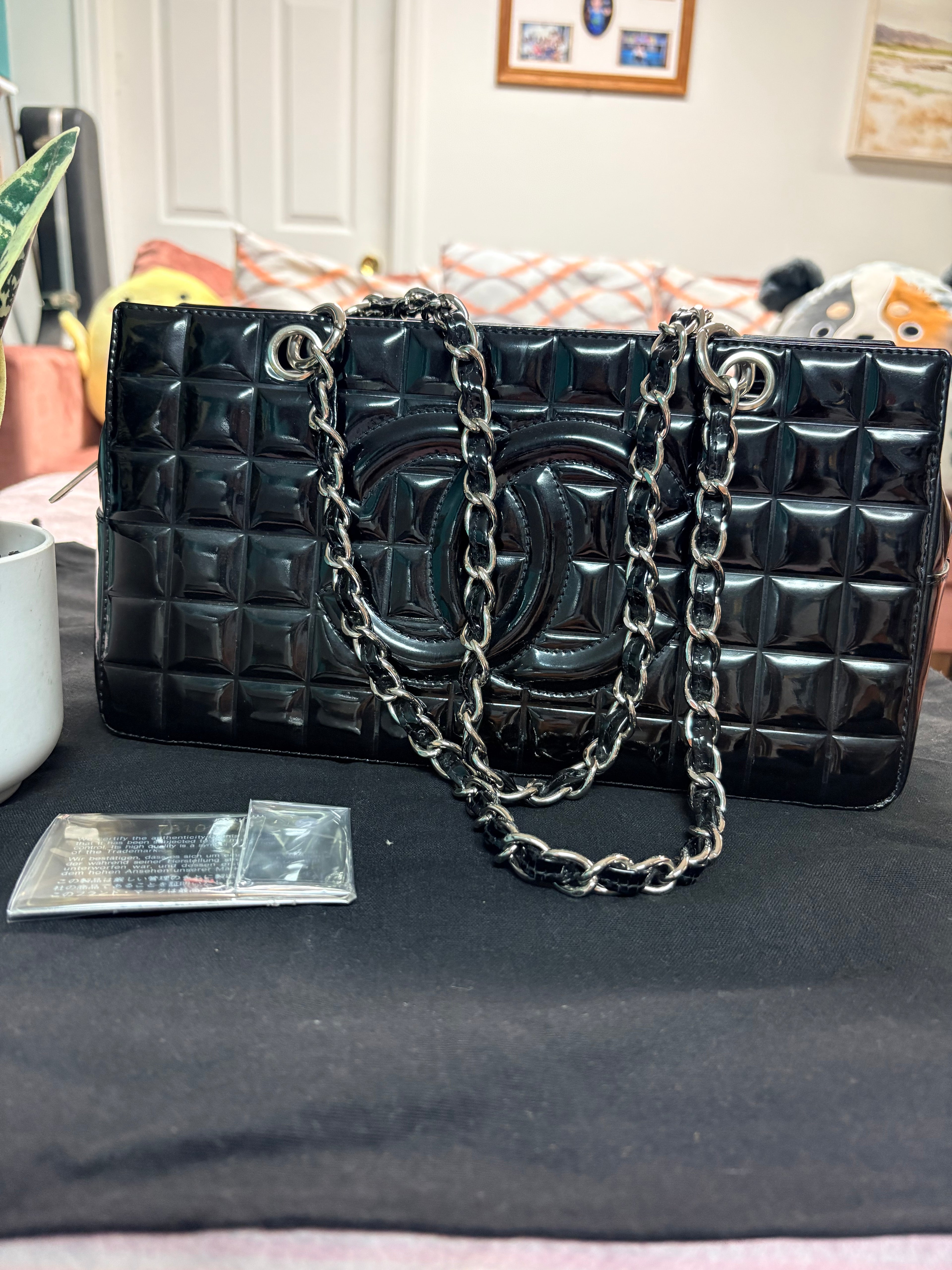 Chanel Chocolate Bar CC Tote in Palladium Hardware
