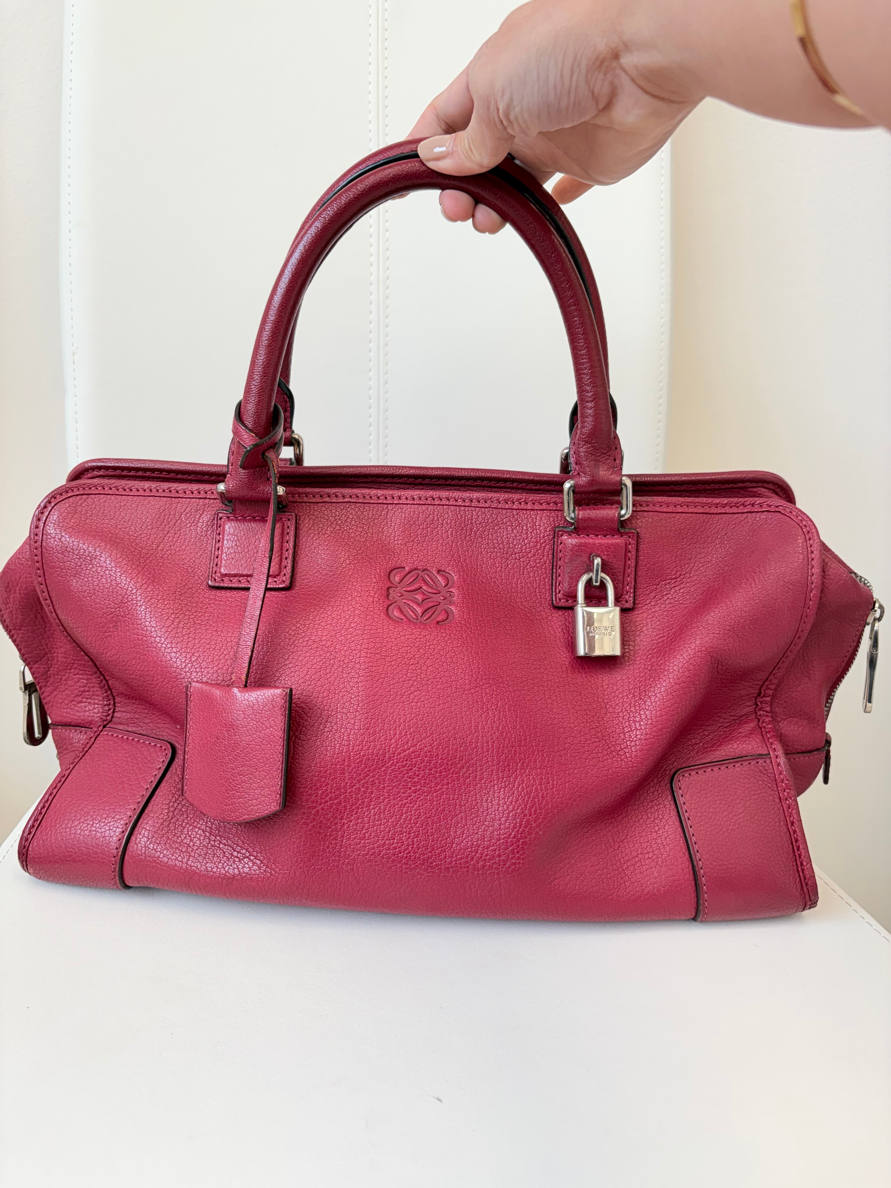 Loewe Leather Tote Bag in Red