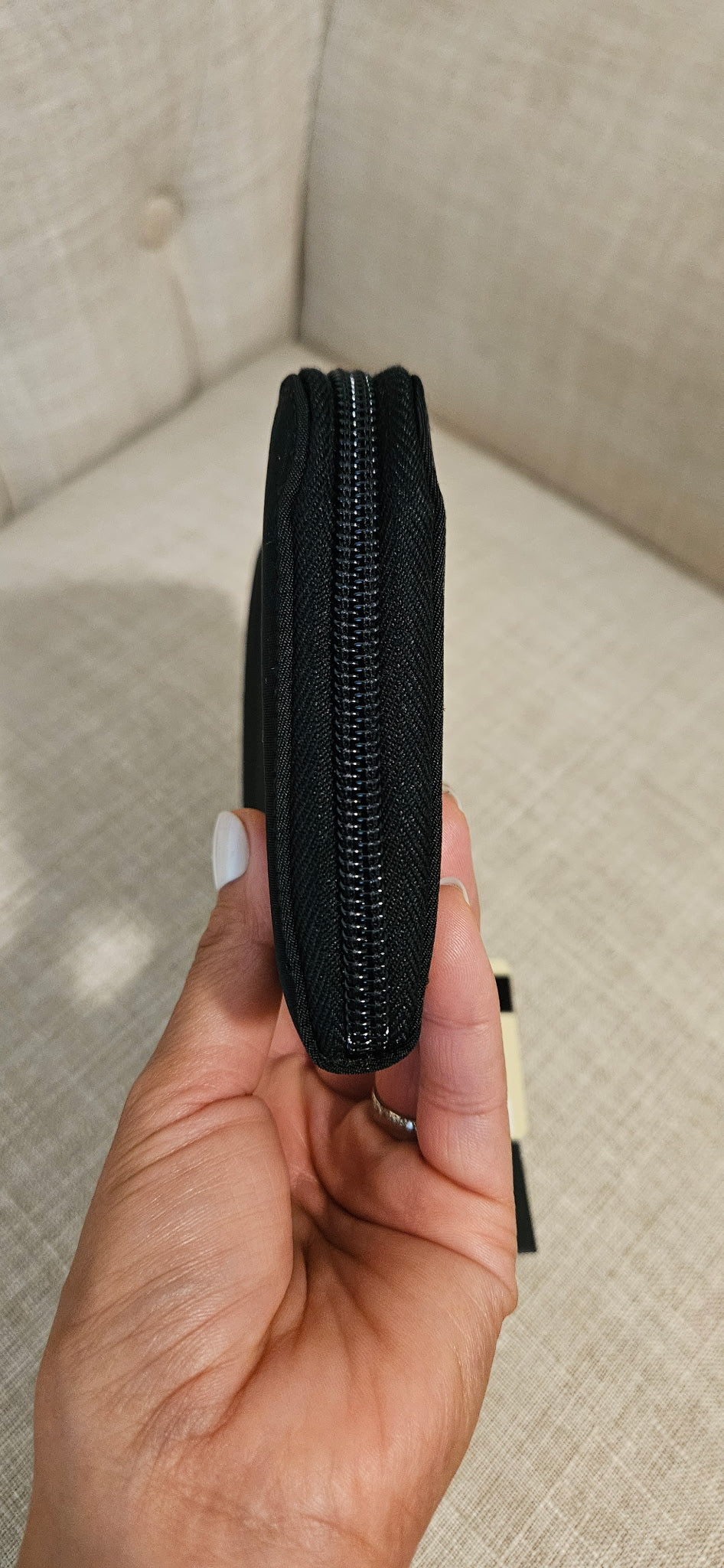 Prada Tessuto Nero Zip Around Wallet Black Nylon Continental Wallet