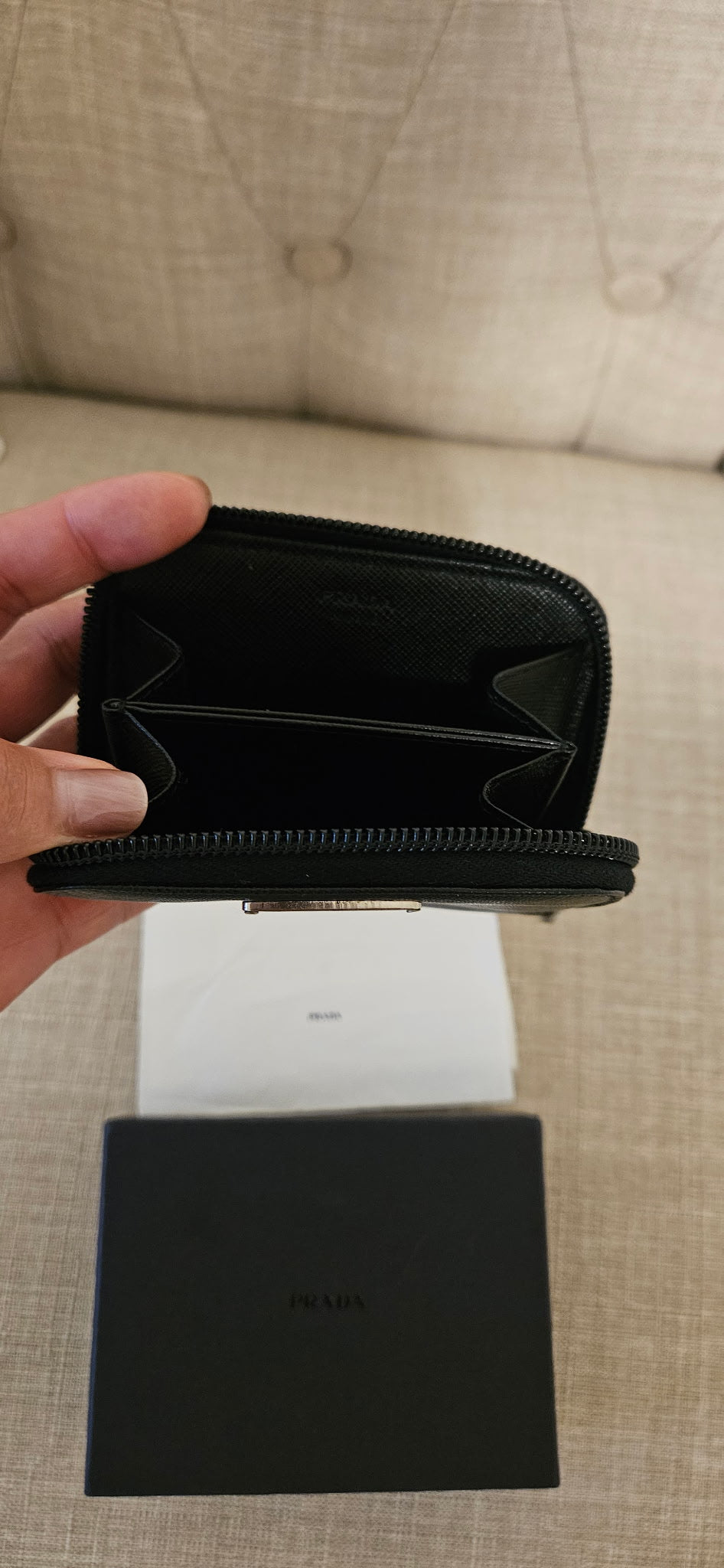 Prada Coin Purse in Canvas Zip Wallet