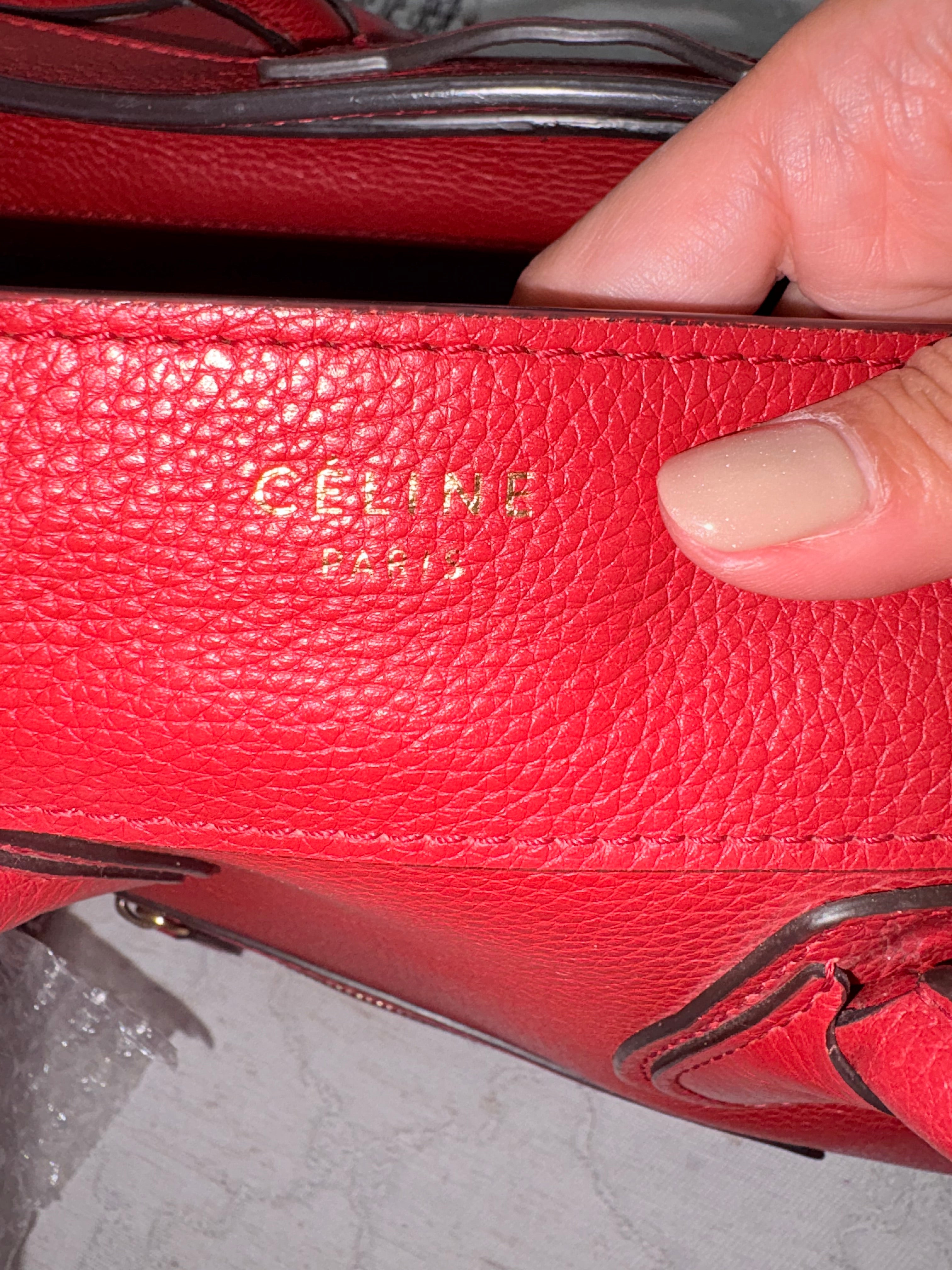 Celine Luggage Red
