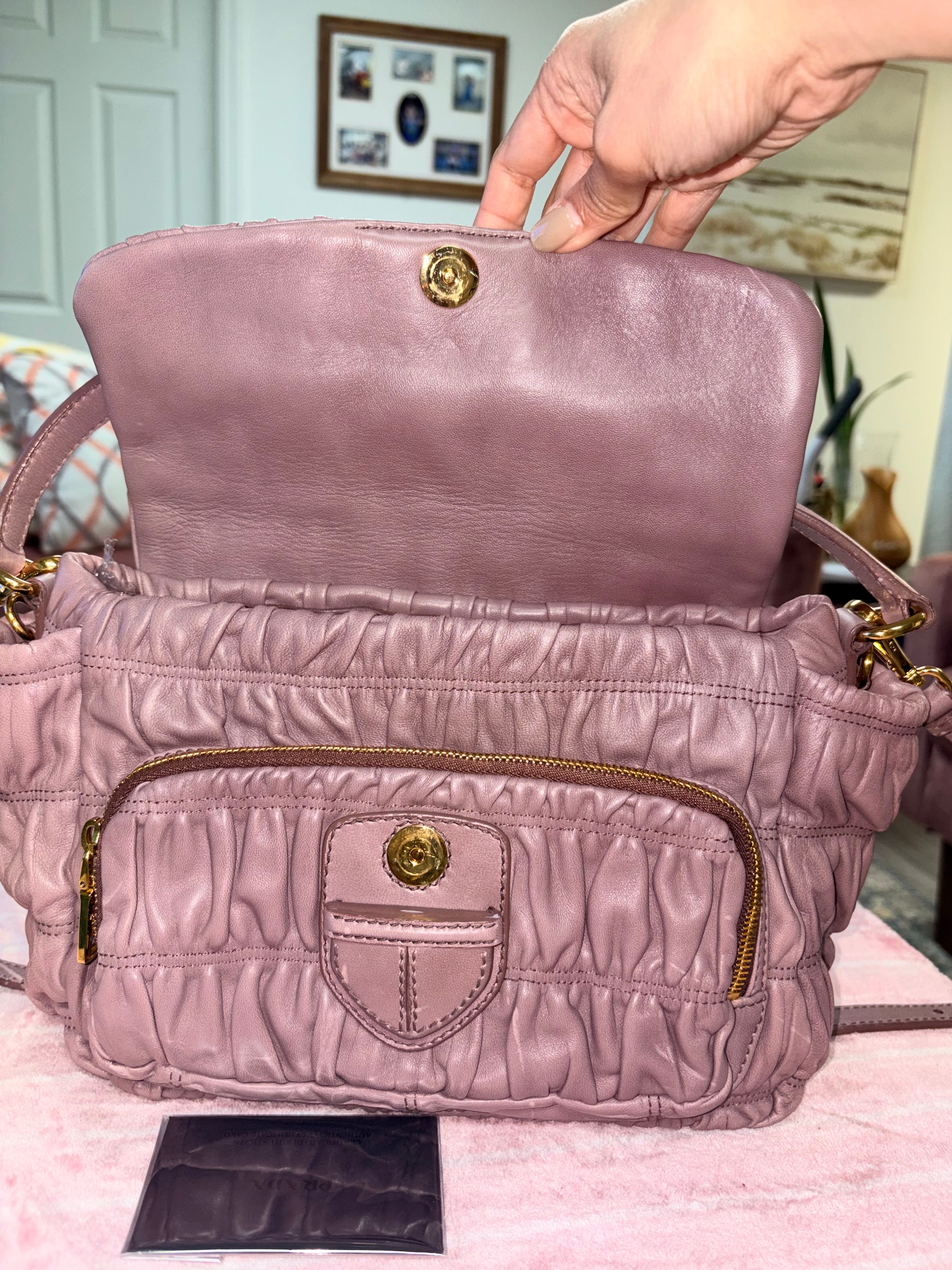 Prada Gauffre Tote Bag w/ Sling and Authentication Card