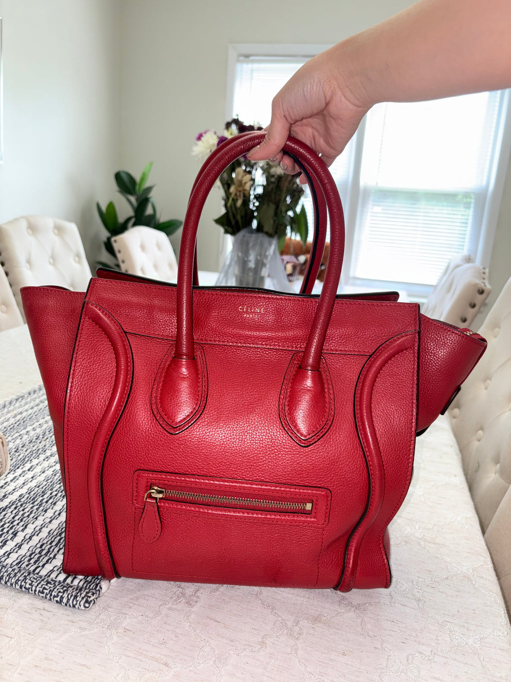 Celine Luggage Red