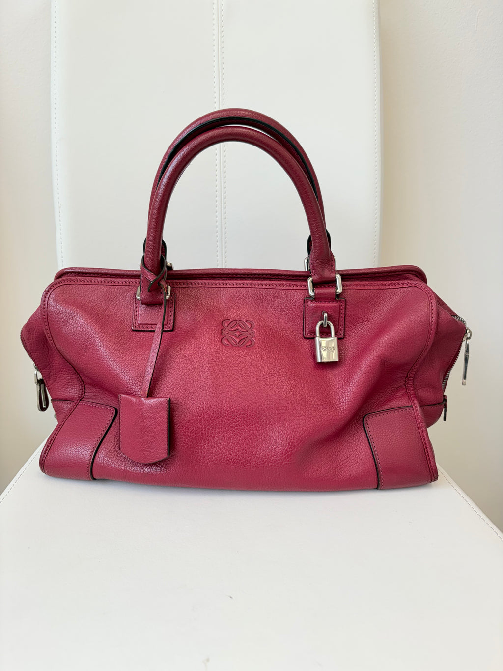 Loewe Leather Tote Bag in Red