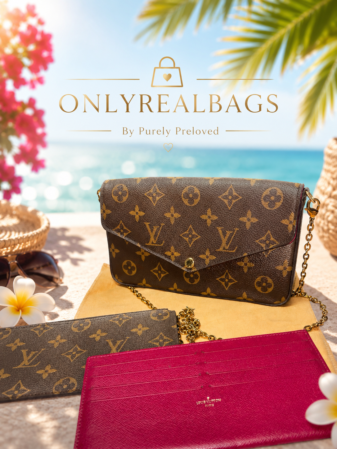 Authentic Louis Vuitton Felicie Pochette Monogram Crossbody Bag with Inserts | Preloved Luxury Handbag