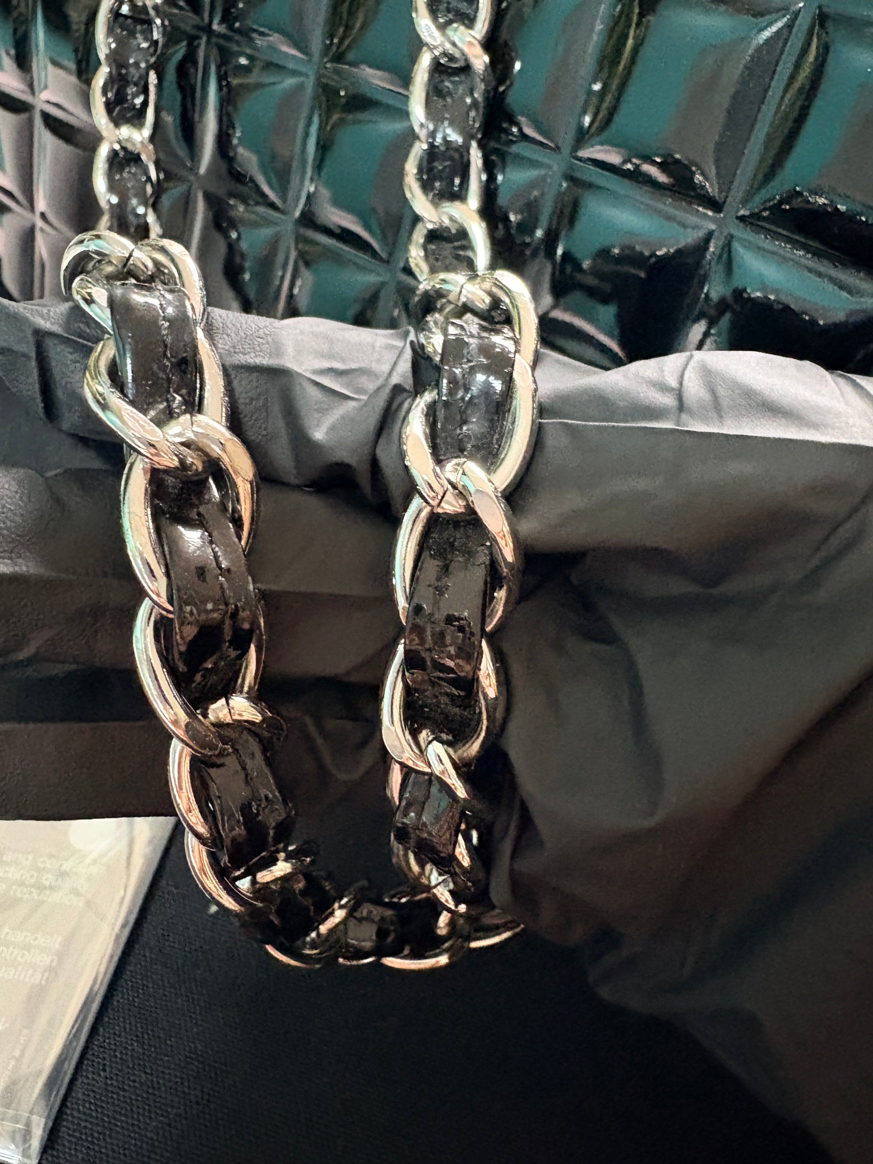 Chanel Chocolate Bar CC Tote in Palladium Hardware