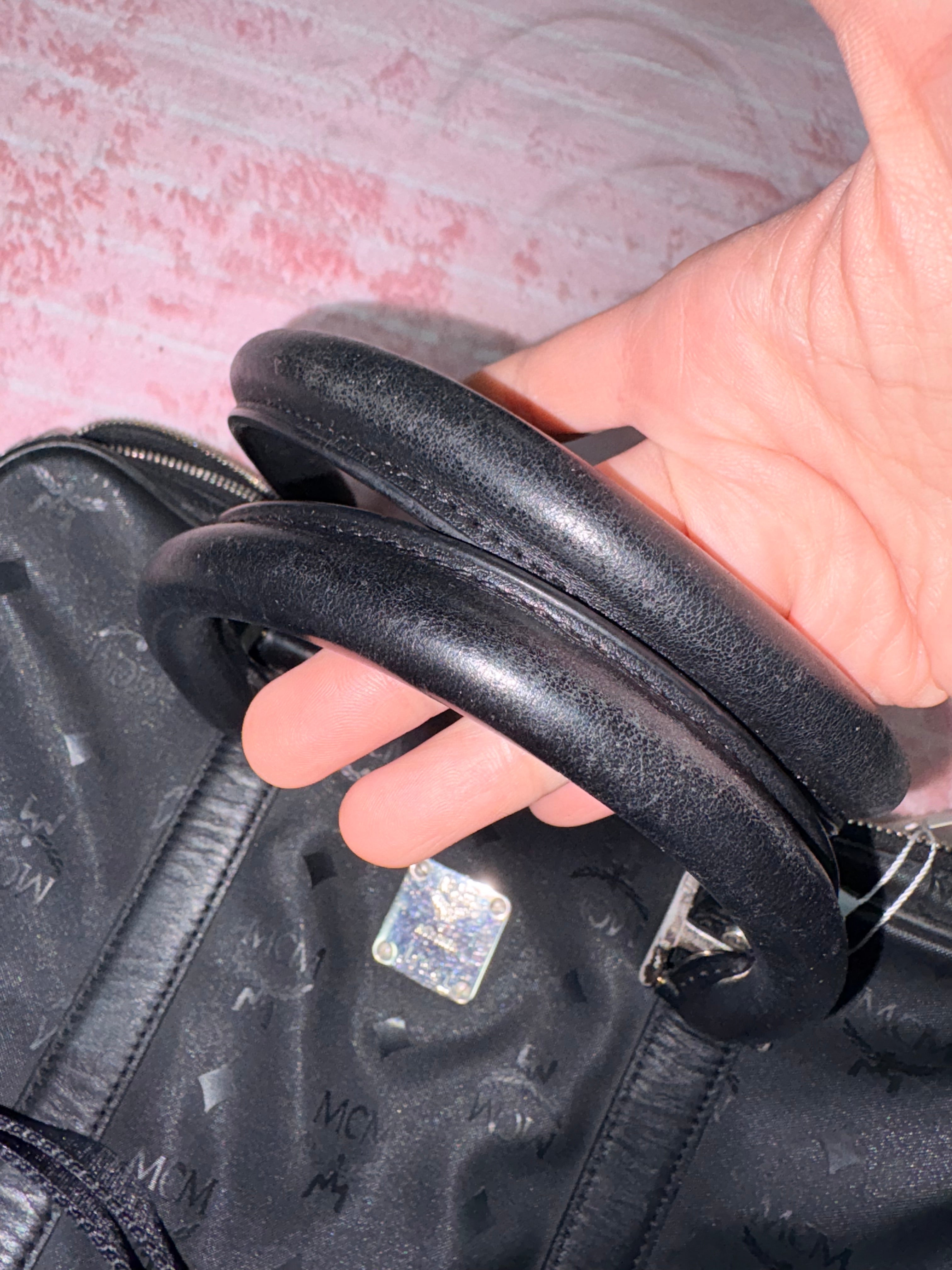 Authentic MCM Black Visetos Top Handle Satchel Bag | Preloved Luxury Designer Handbag