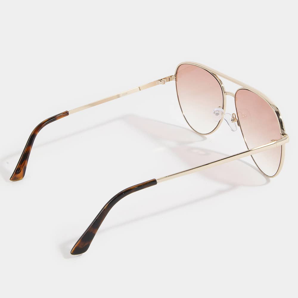 Metal Frame Aviator Gradient Lens Sunglasses: ASSORTED